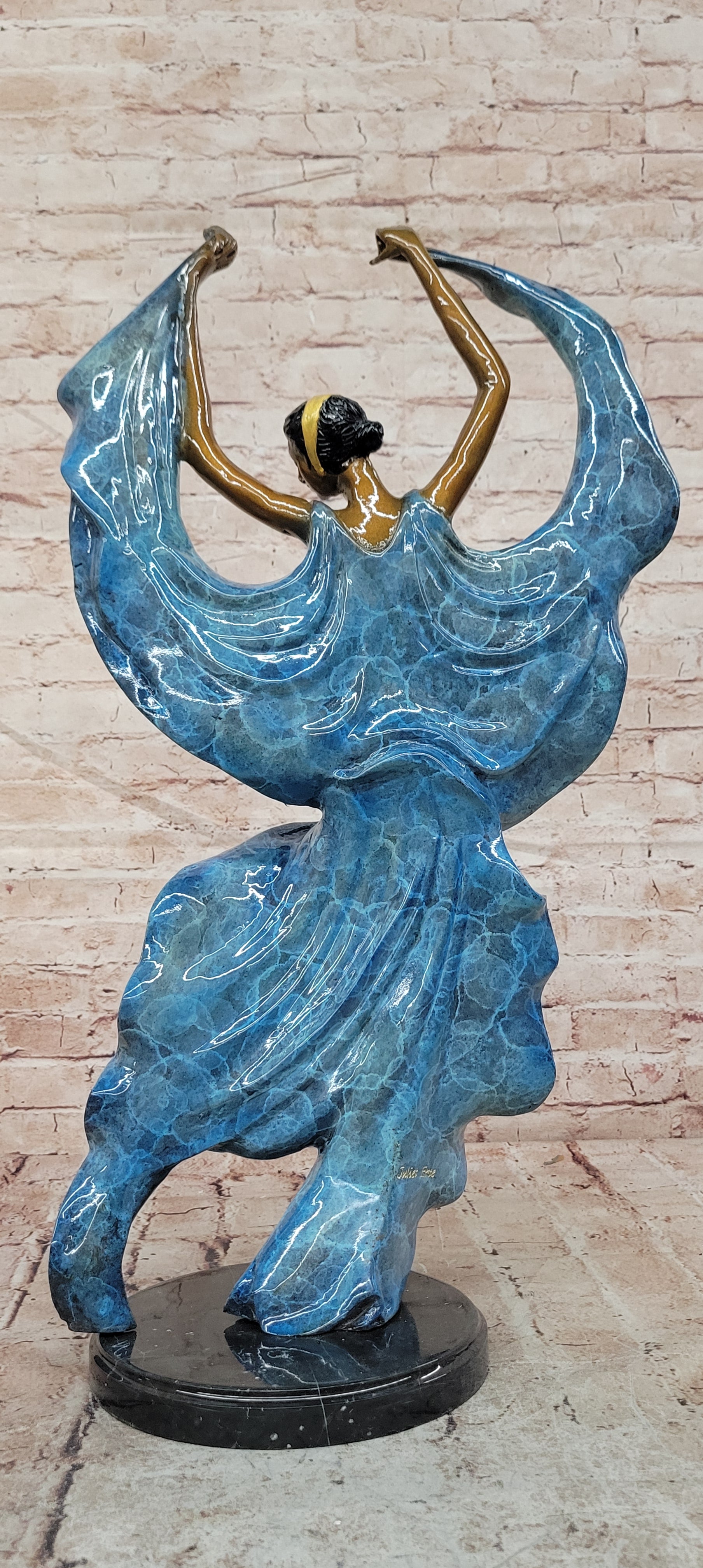 Dancer Sexy Girl Figure Flamenco Large Rare Handcrafted Bronze Sculpture Art T