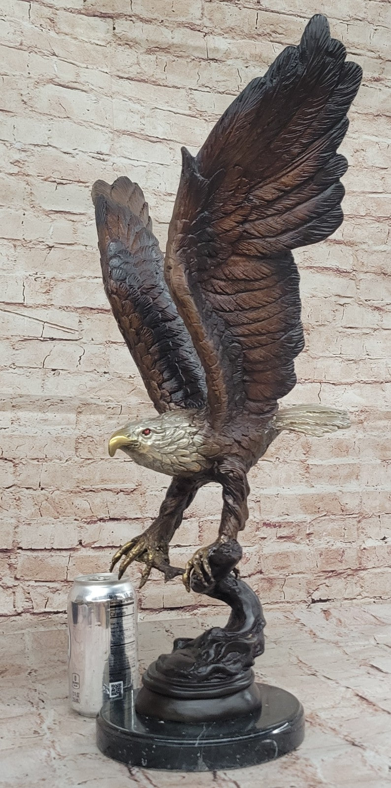 Collectible Statue bronze sculpture Signed Original Art Deco Large Eagle Figure