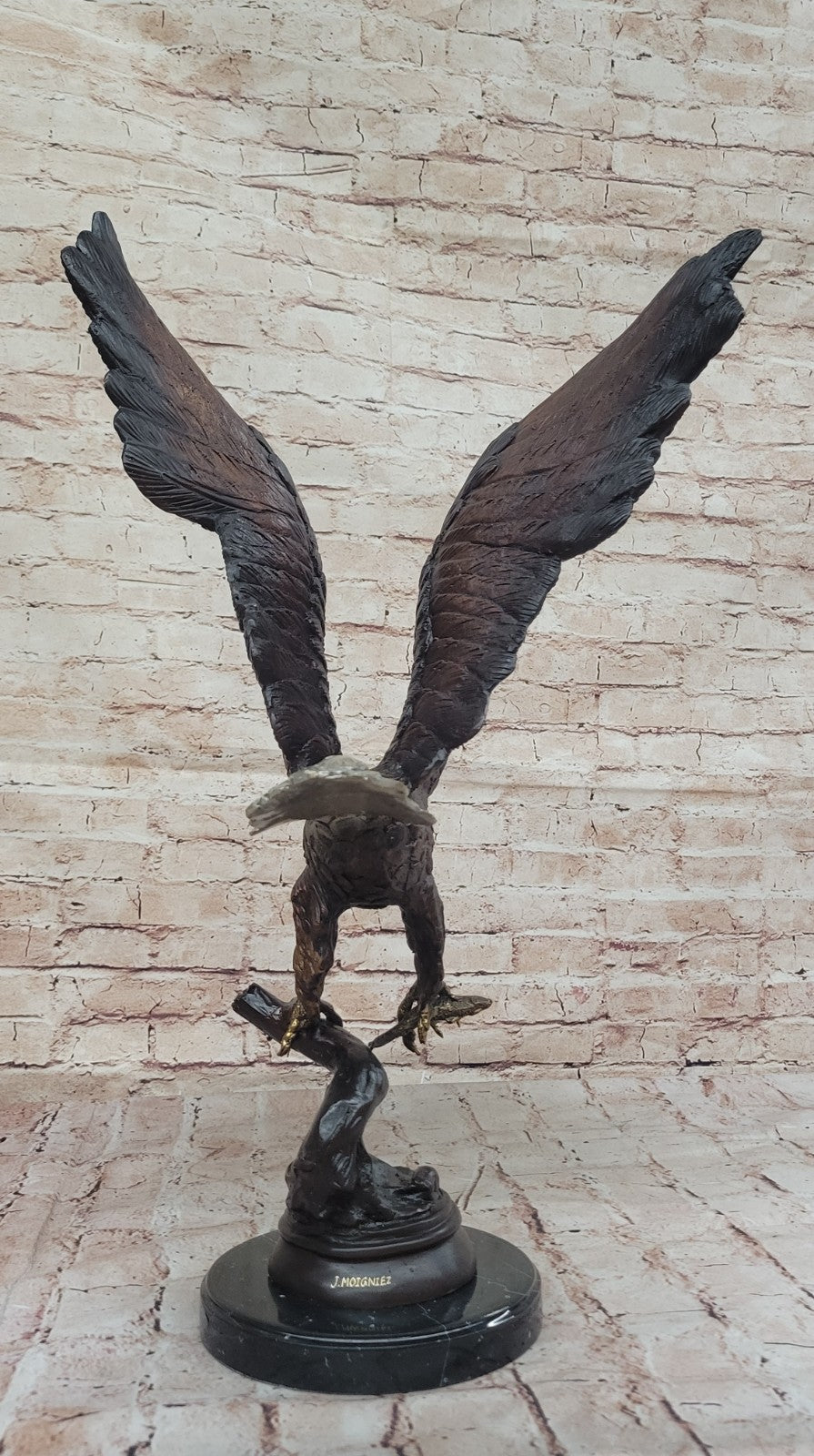 Collectible Statue bronze sculpture Signed Original Art Deco Large Eagle Figure