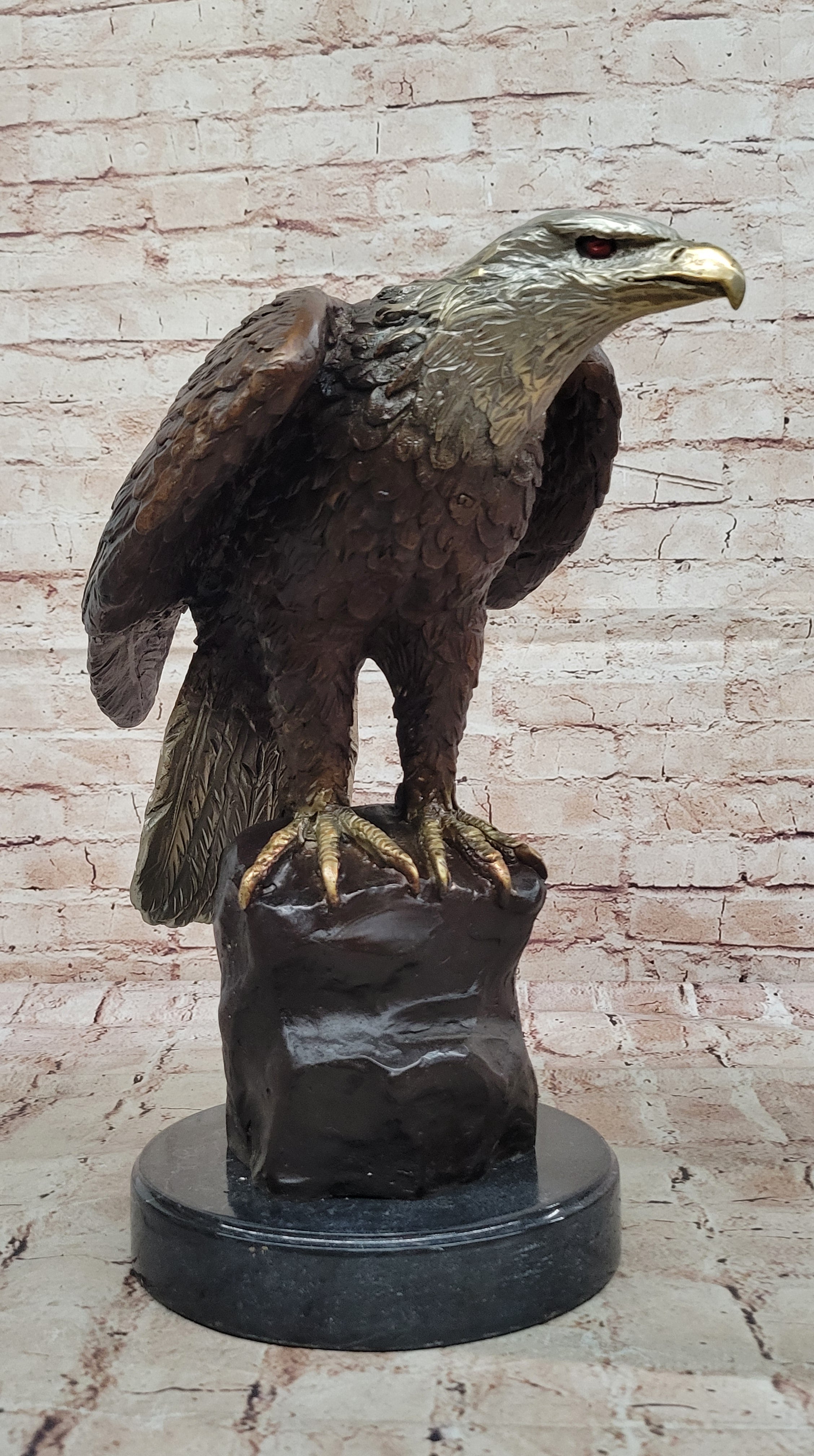 Art Deco Home Cabin Decor American Bald Eagle Multiple Color Patina Bronze SALE