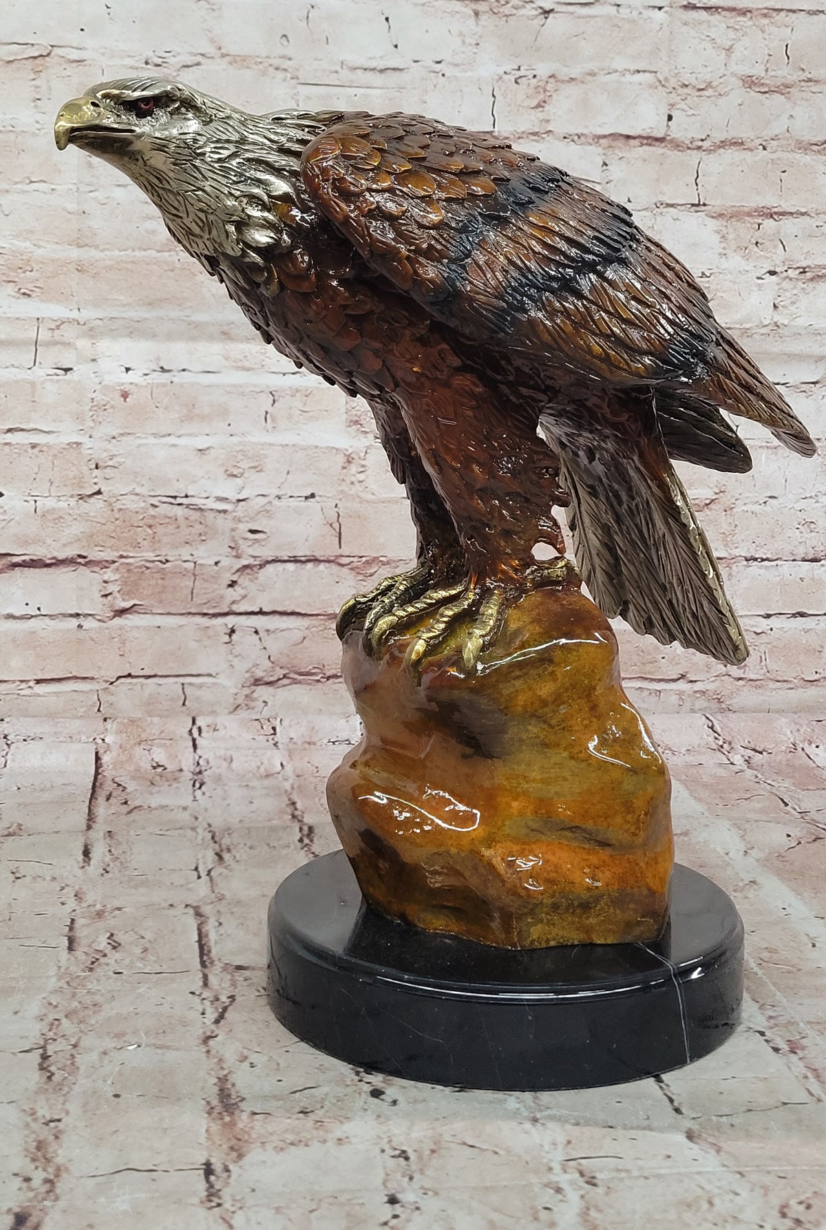Bronze Sculpture Hand Made Statue Original Life Size American Bald Eagle Bronze