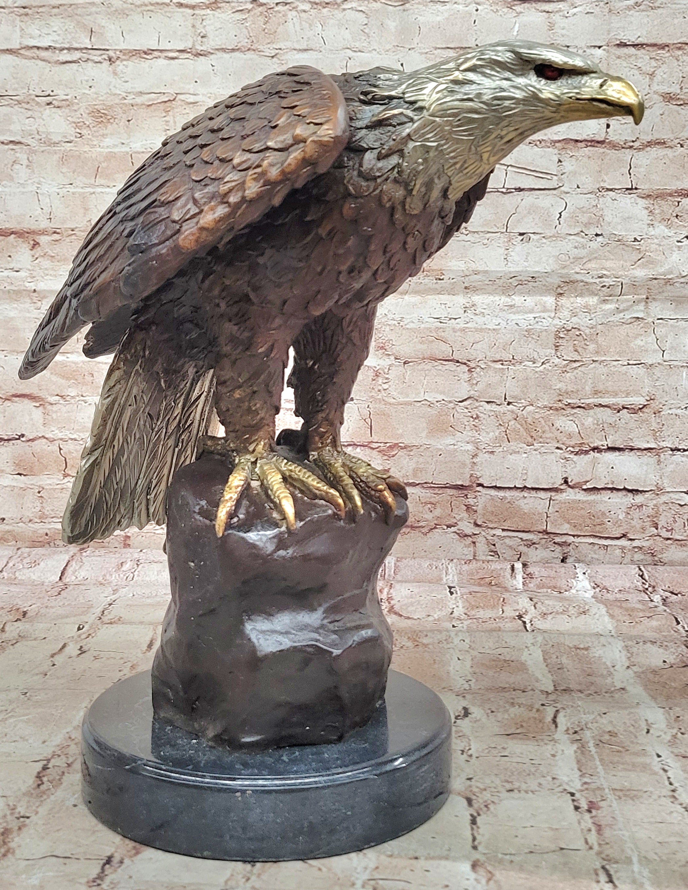 Art Deco Home Cabin Decor American Bald Eagle Multiple Color Patina Bronze SALE