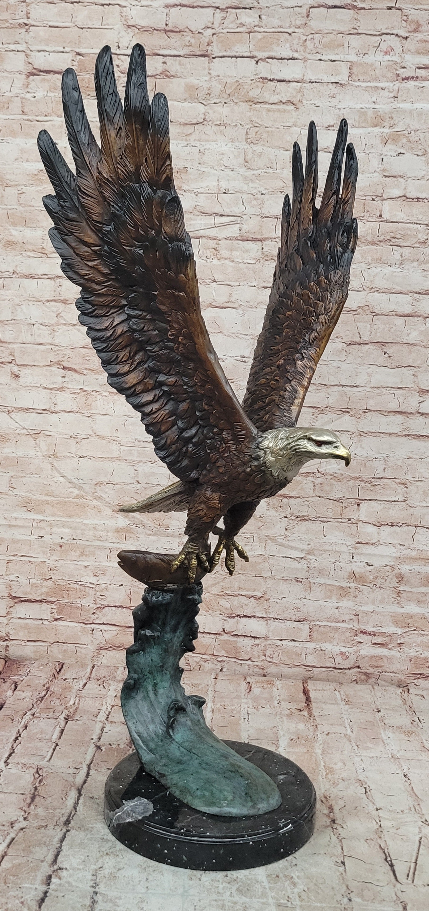 Impressive Large American Eagle Bird Freedom Head Heavy Figurine Sculpture SALE