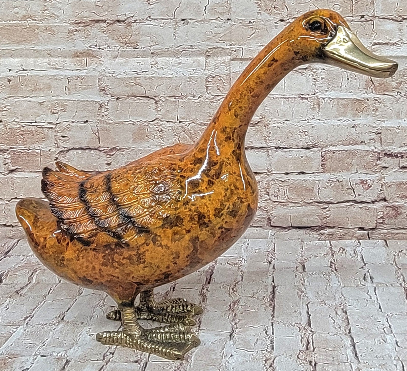 J. Moigniez “Delightful Duck” – 100% Pure Bronze Sculpture
