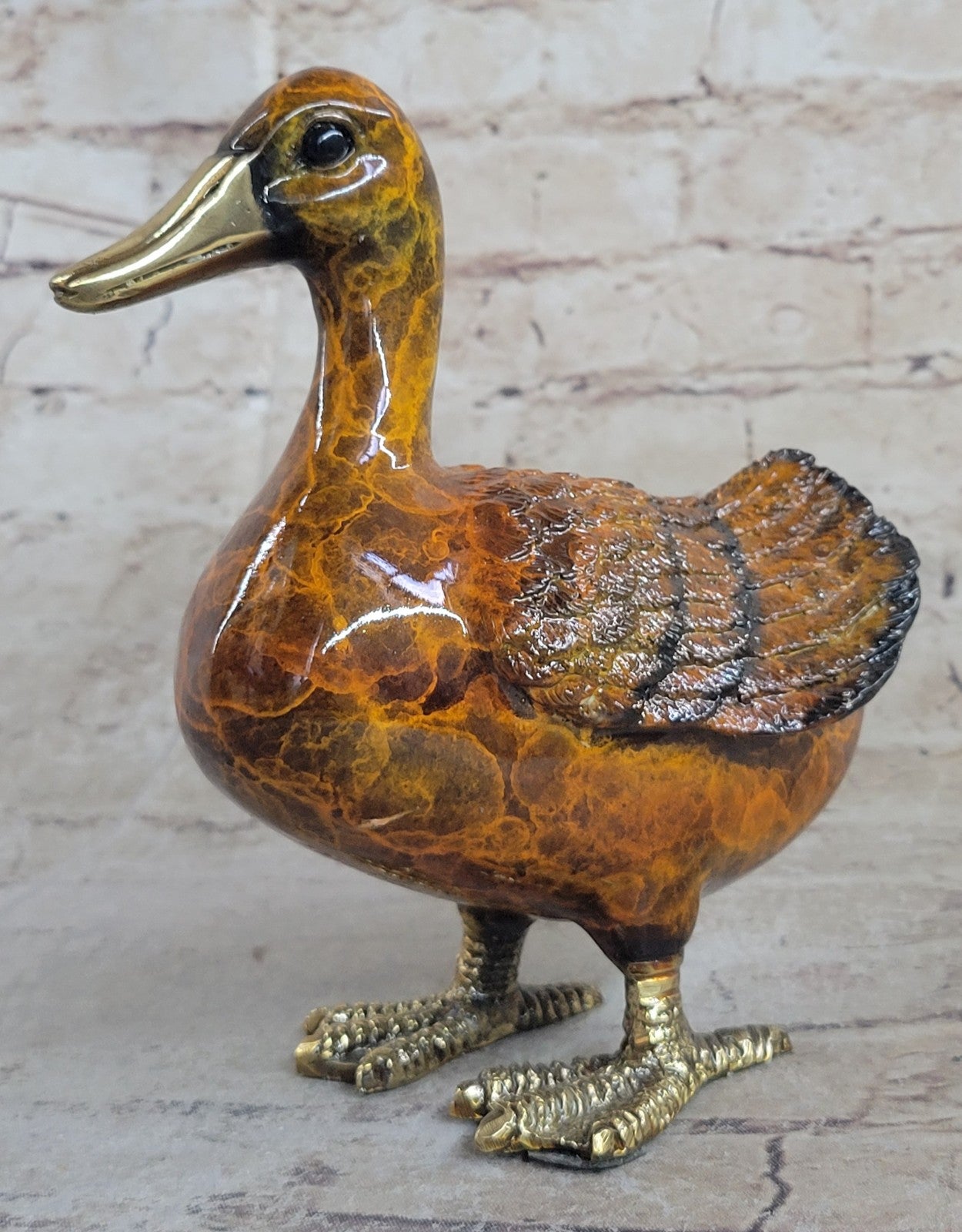 European Made Bronze Solid Brass Figurine Duck Iron Work Miniature Artwork Deal