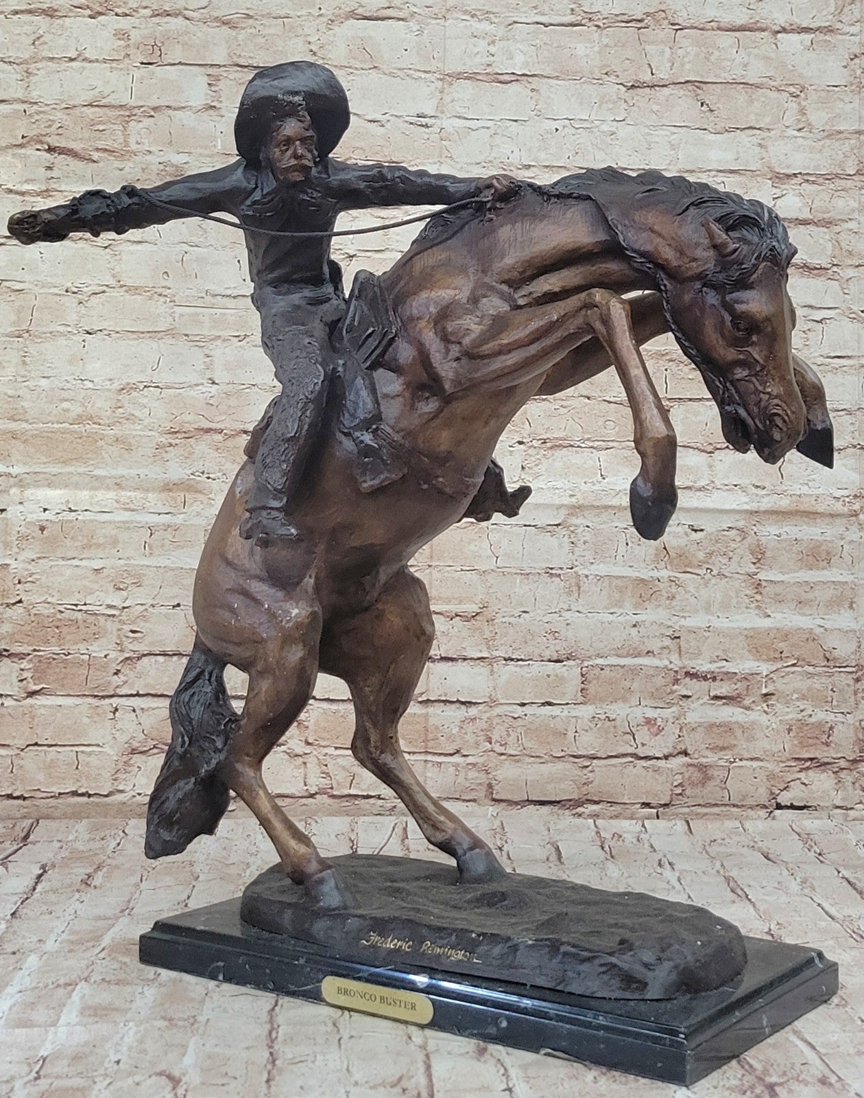 Extra Large Frederick Remington Wooly Hot Cast Classic Artwork Bronze Sculpture