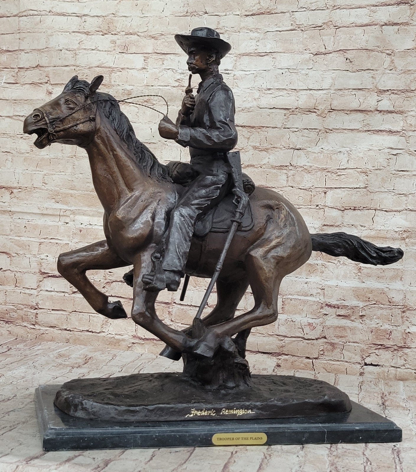 "TROOPER OF THE PLAINS" Bronze Reproduction Cavalry Soldier FREDRIC REMINGTON