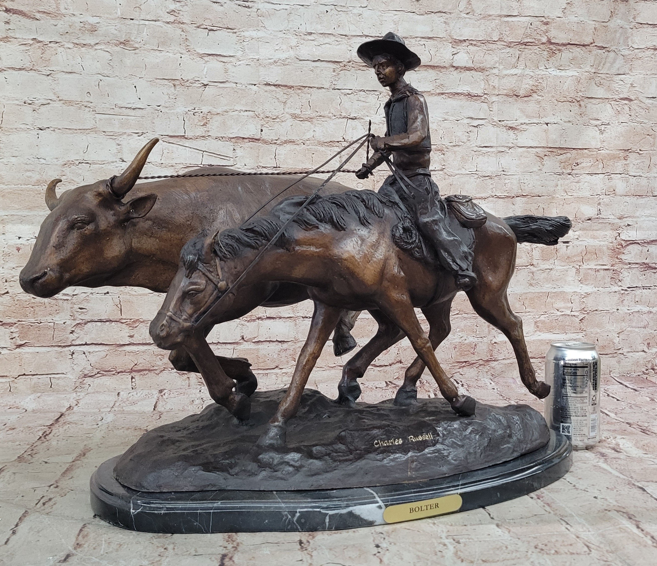 Bolter Bronze Statue Sculpture Figurine By American C.M.Russell Handmade Figurine