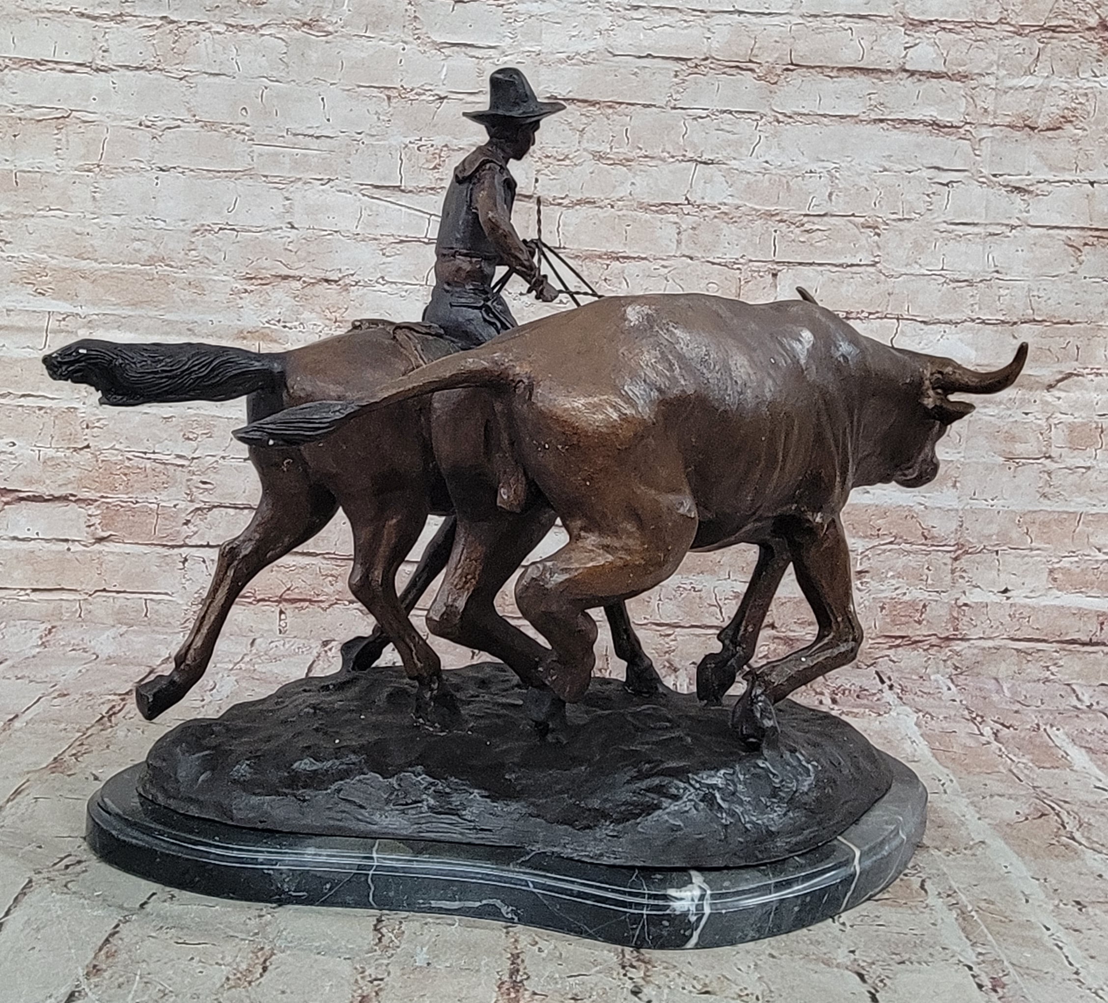 Bolter Bronze Statue Sculpture Figurine By American C.M.Russell Handmade Figurine