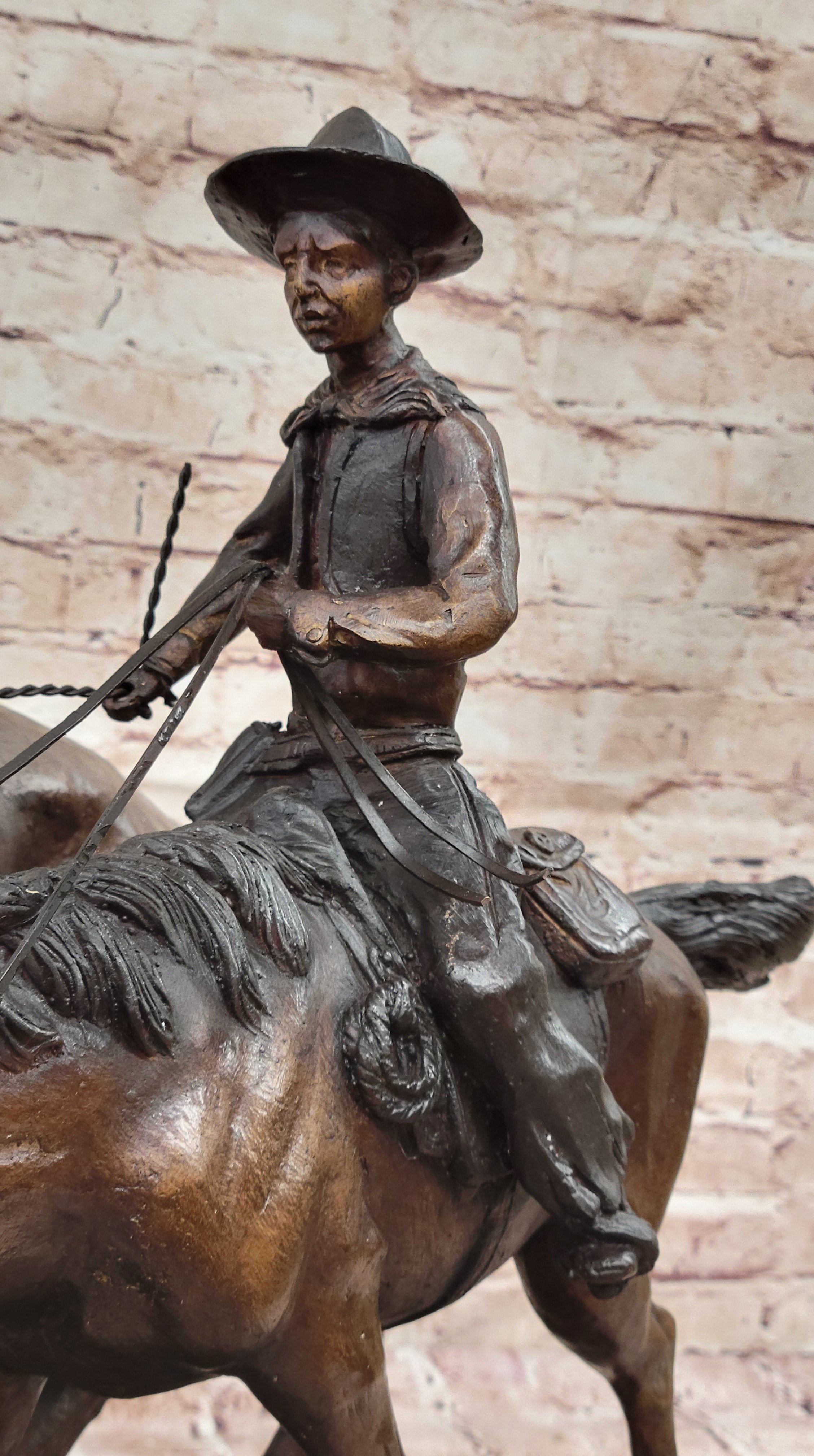 Bolter Bronze Statue Sculpture Figurine By American C.M.Russell Handmade Figurine