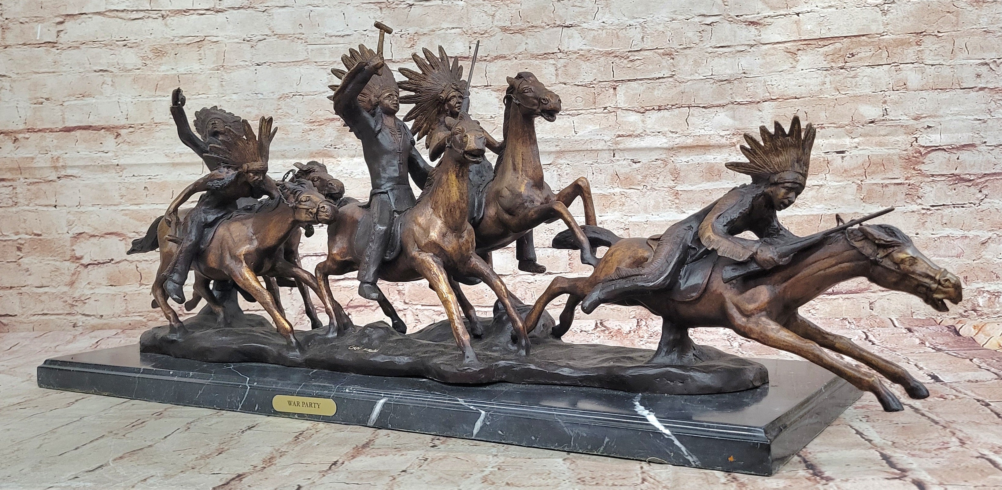 War Party A tribute to Carl Kauba Bronze Sculpture Massive Hot Cast Masterpiece