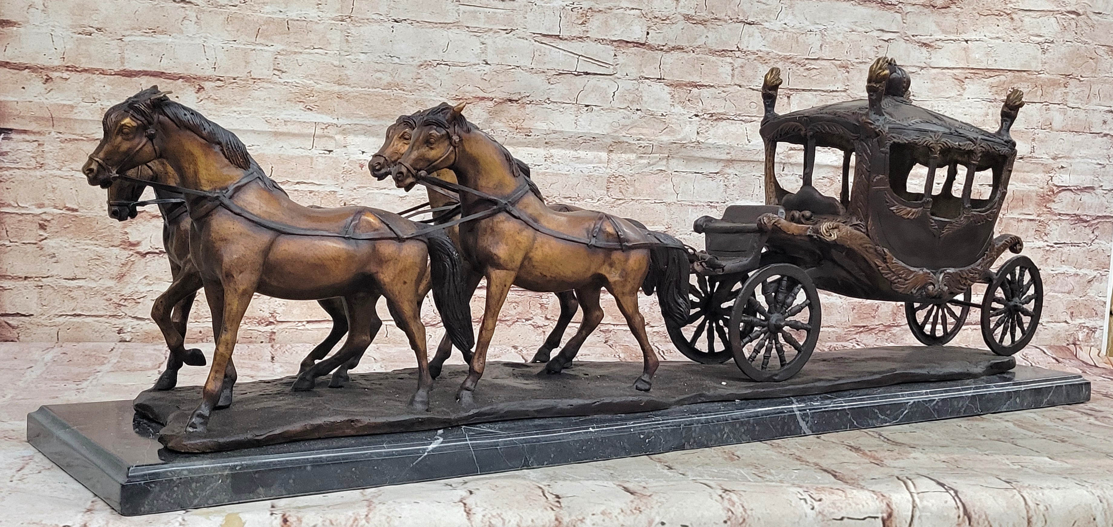 Handcrafted Detailed Extra Large Stagecoach, Old West Sculpture Figurine Home Decor