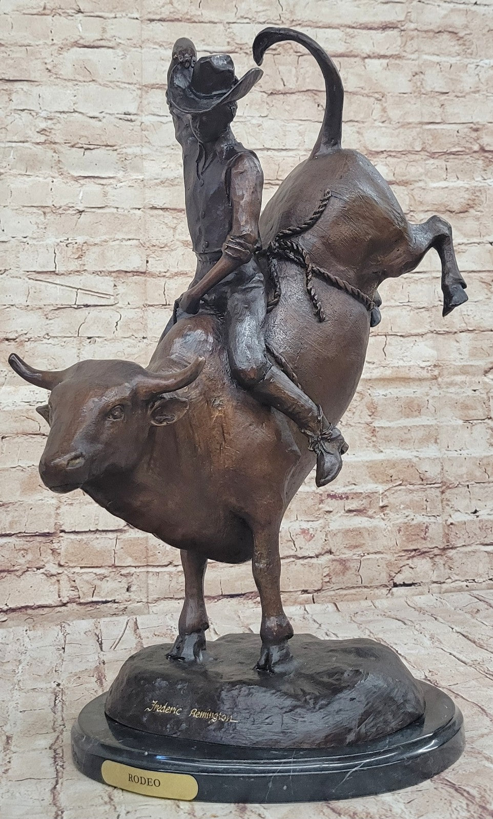 Handcrafted bronze sculpture SALE Art Cowboy West Signed Rodeo Lost wax