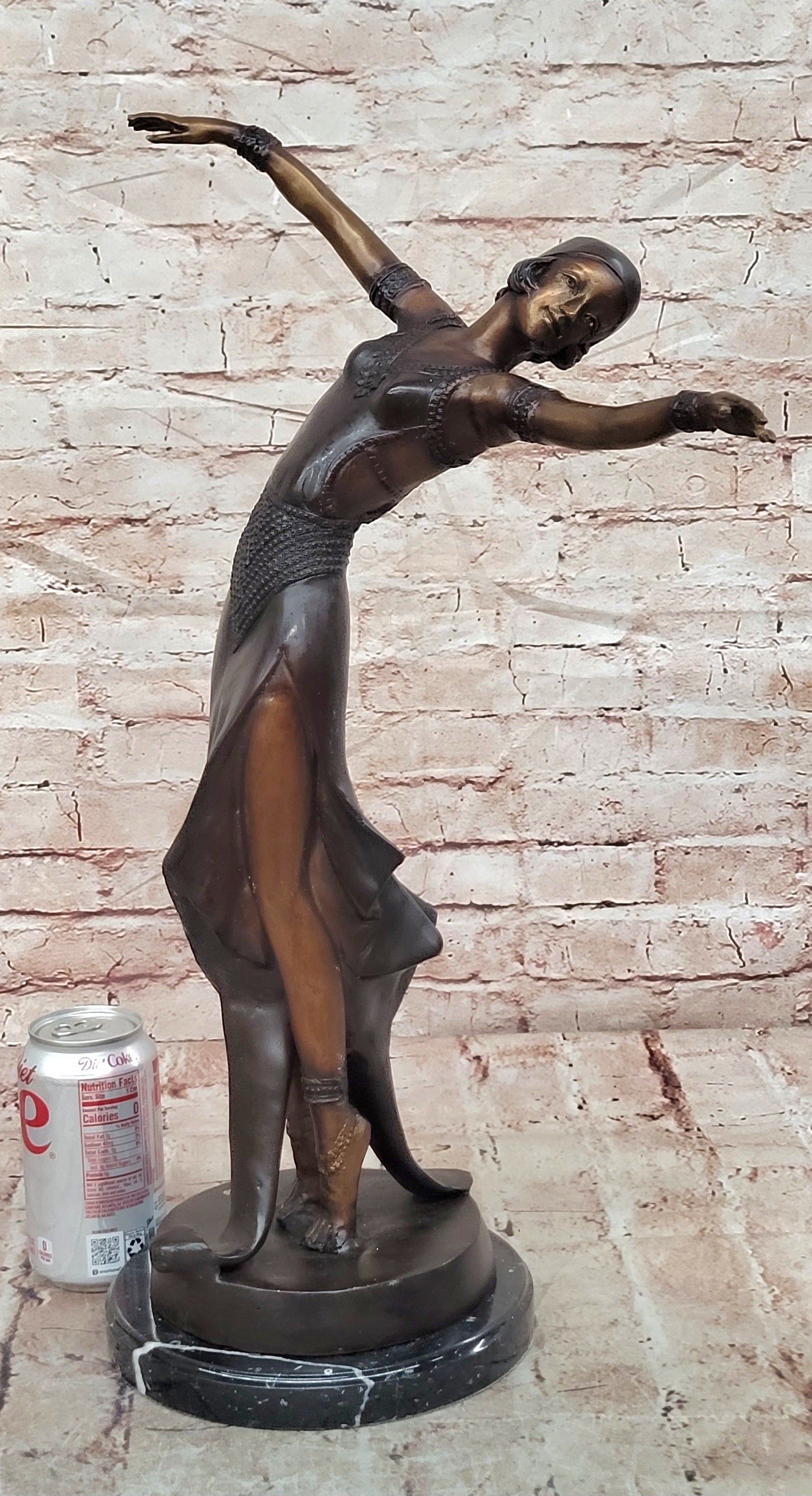 Bronze Art Deco Dancer Statue After Chiparus Elegant Collectible Artwork Decor