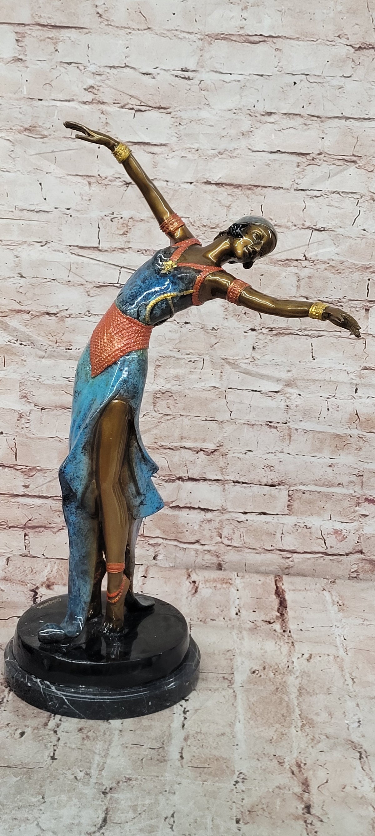 Art Deco Large Ballerina Dancers Bronze Collectible Sculpture Figurine Figure