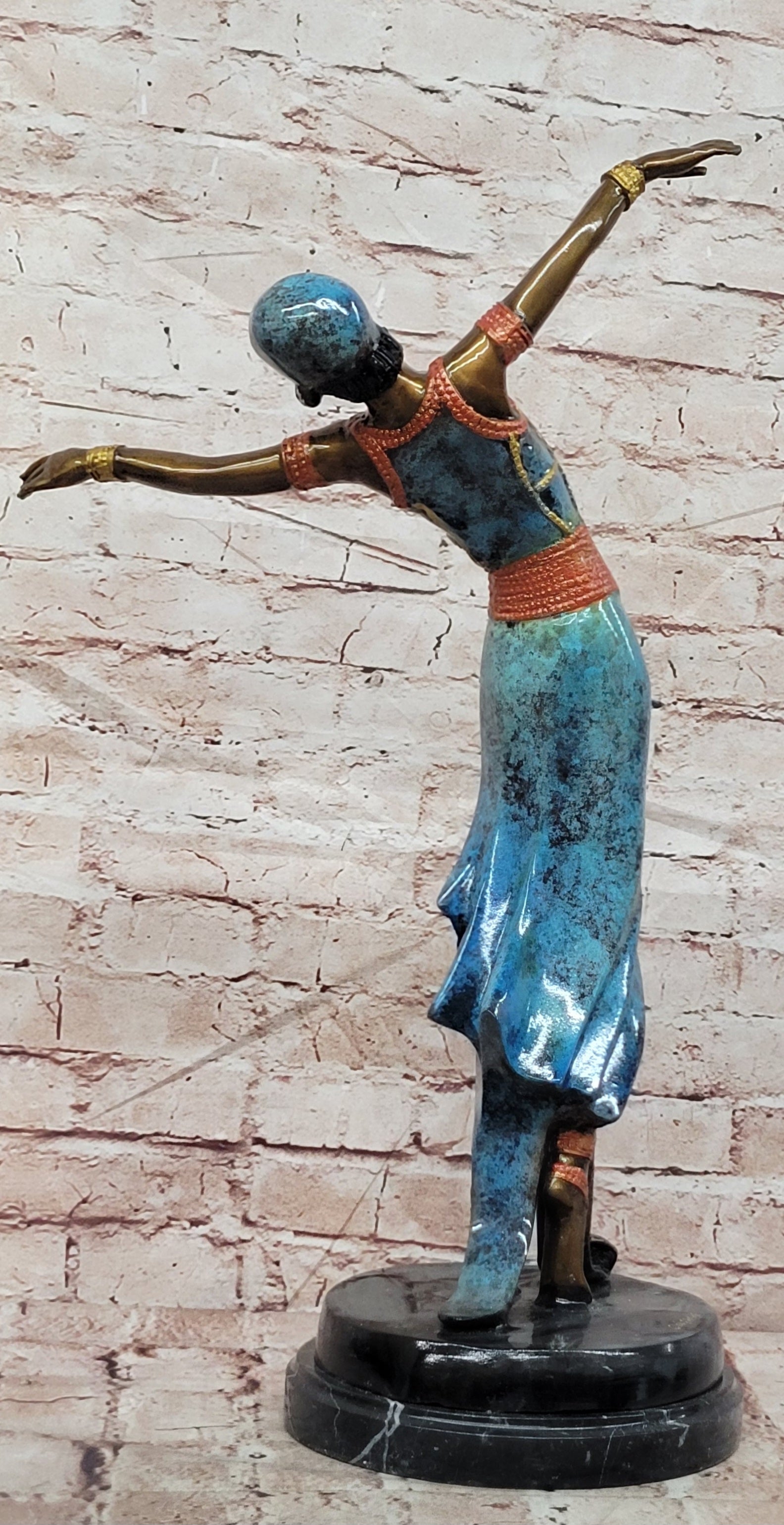 Art Deco Large Ballerina Dancers Bronze Collectible Sculpture Figurine Figure