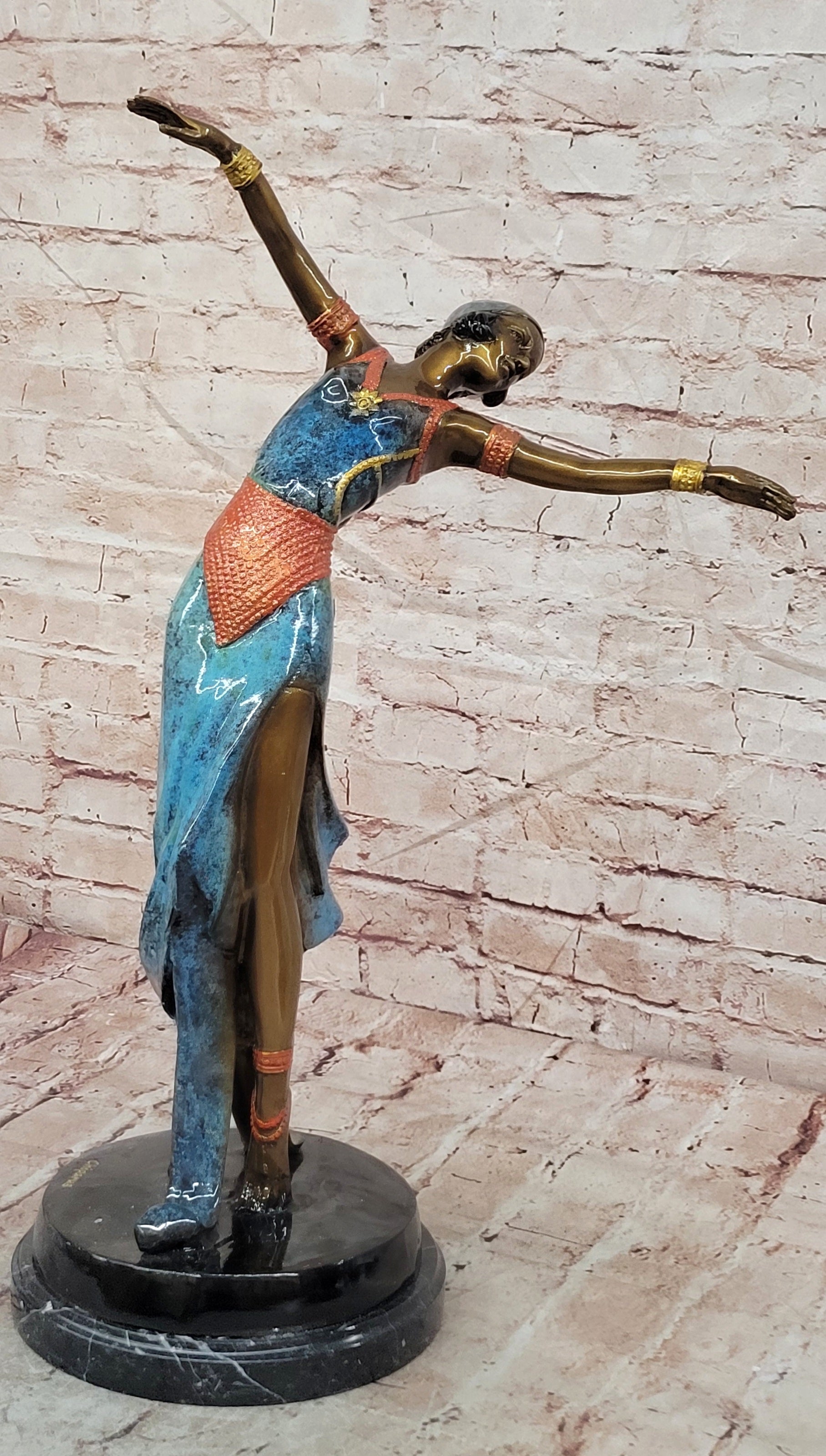 Art Deco Large Ballerina Dancers Bronze Collectible Sculpture Figurine Figure