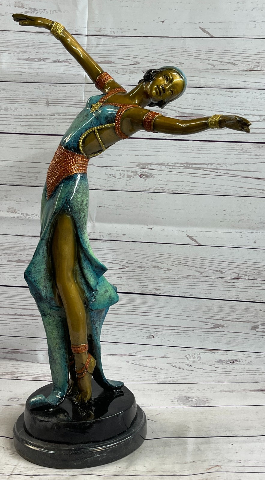 Art Deco Large Ballerina Dancers Bronze Collectible Sculpture Figurine Figure