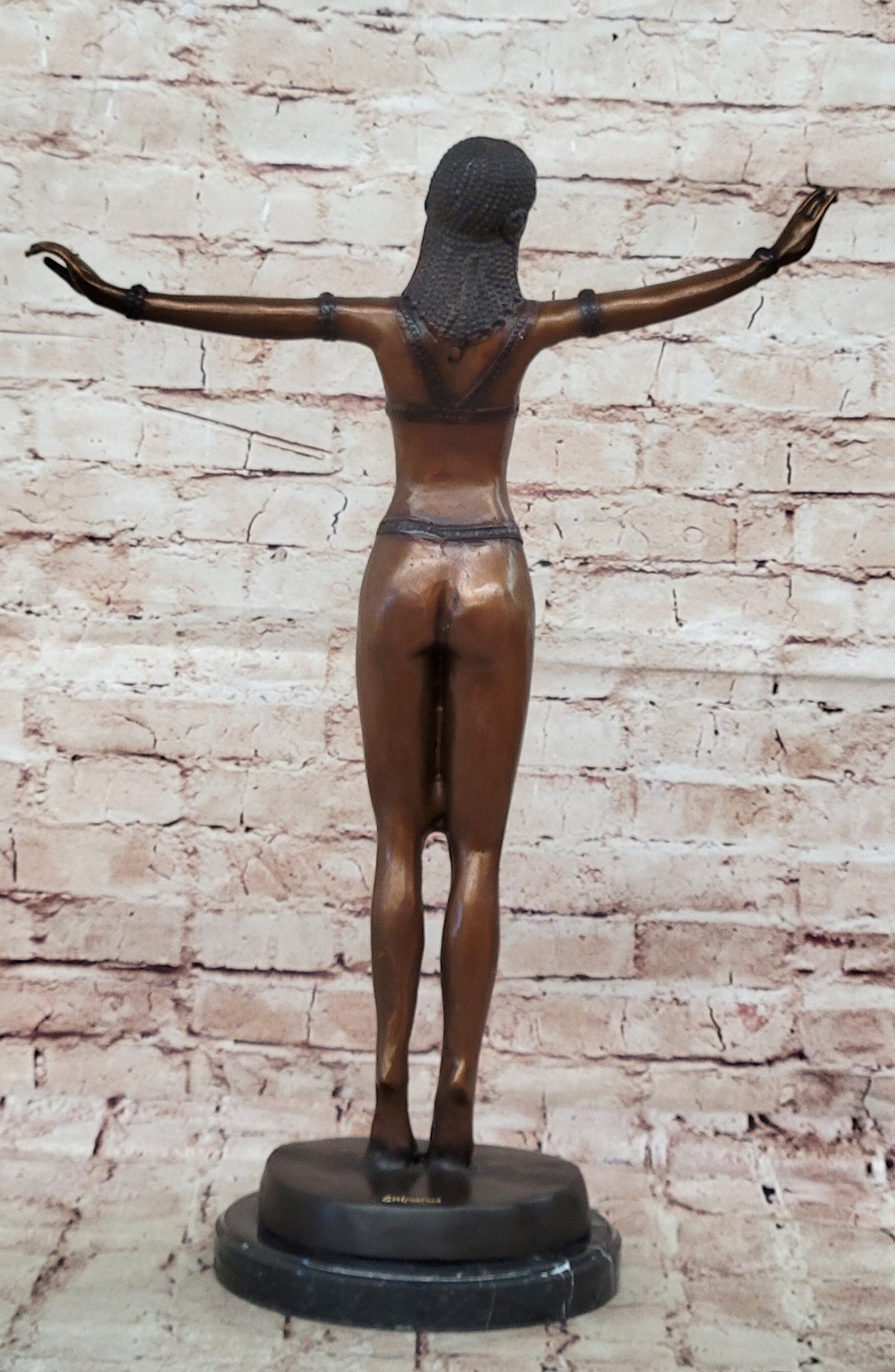 Genuine Bronze Art Deco Dancer Statue Sculpture by Chiparus Collector Figurine