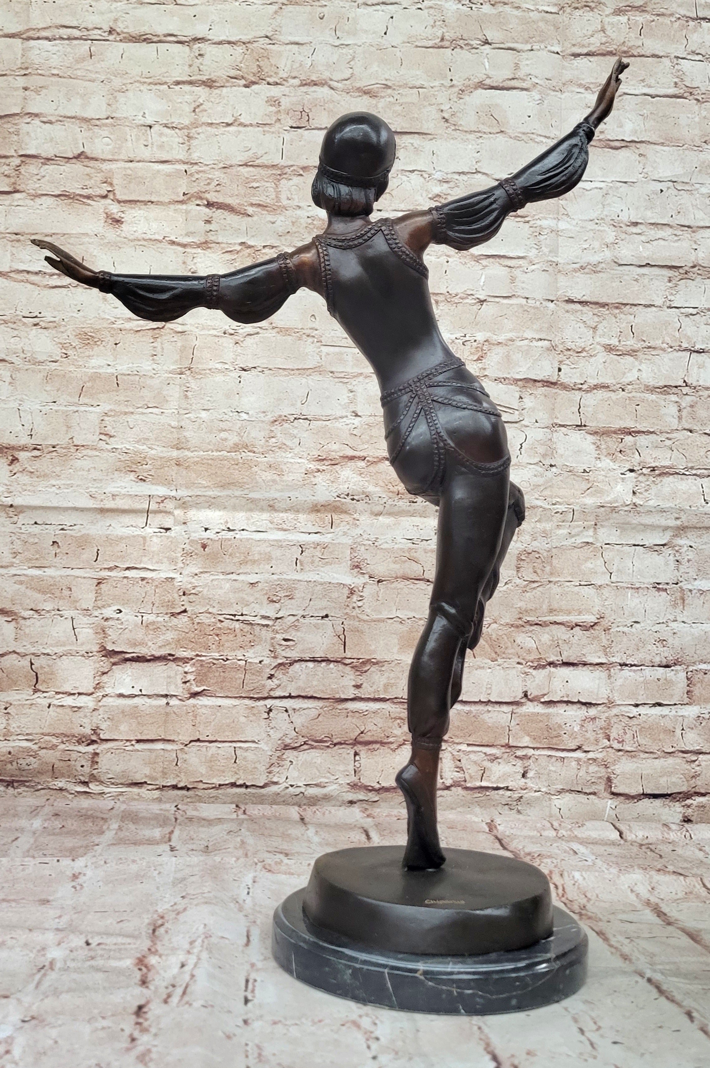 Hot Cast Egyptian Dancer by Romanian Artist Chiparus Bronze Sculpture Statue Sale