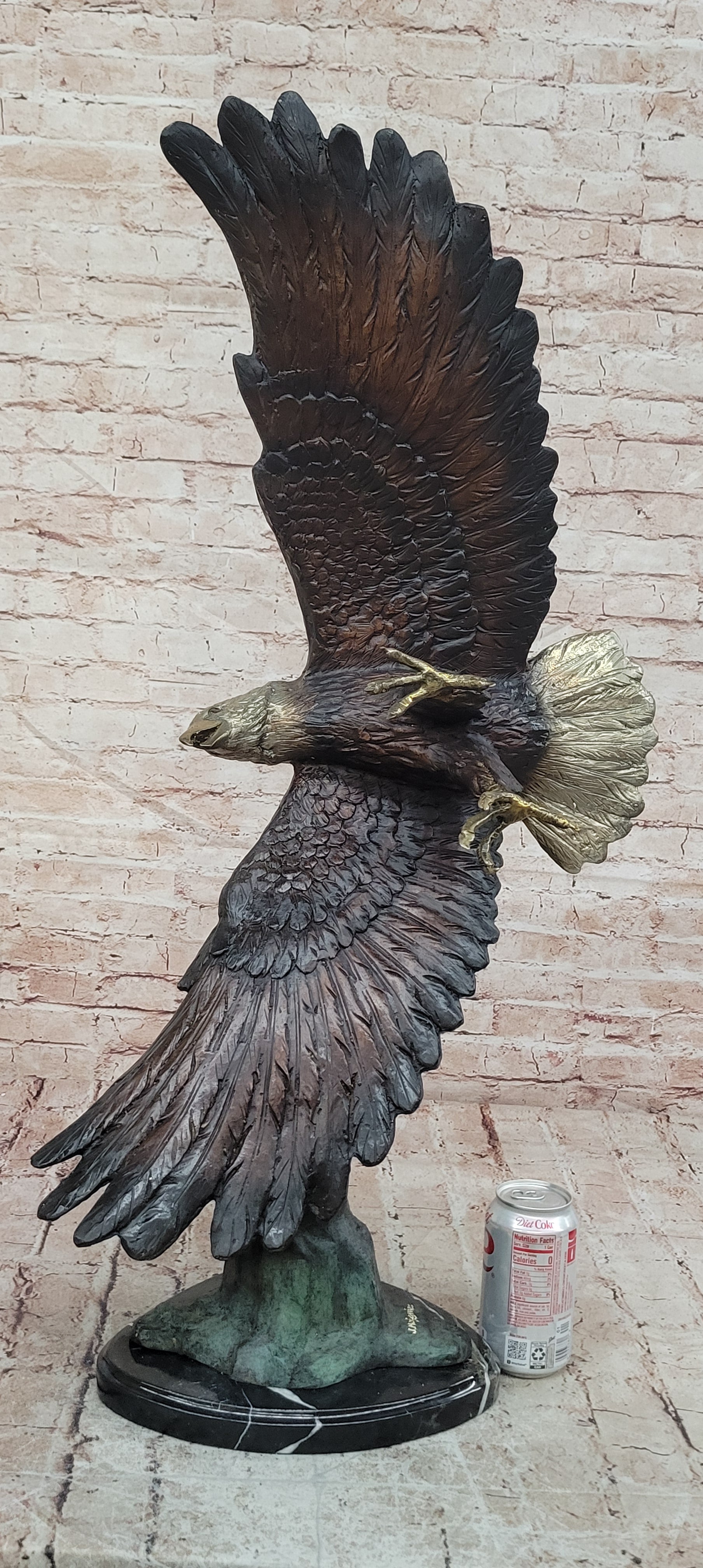 Bronze Eagle Sculpture by French  Mogniez-"Majestic Fisherman" BEAUTIFUL & HUGE!