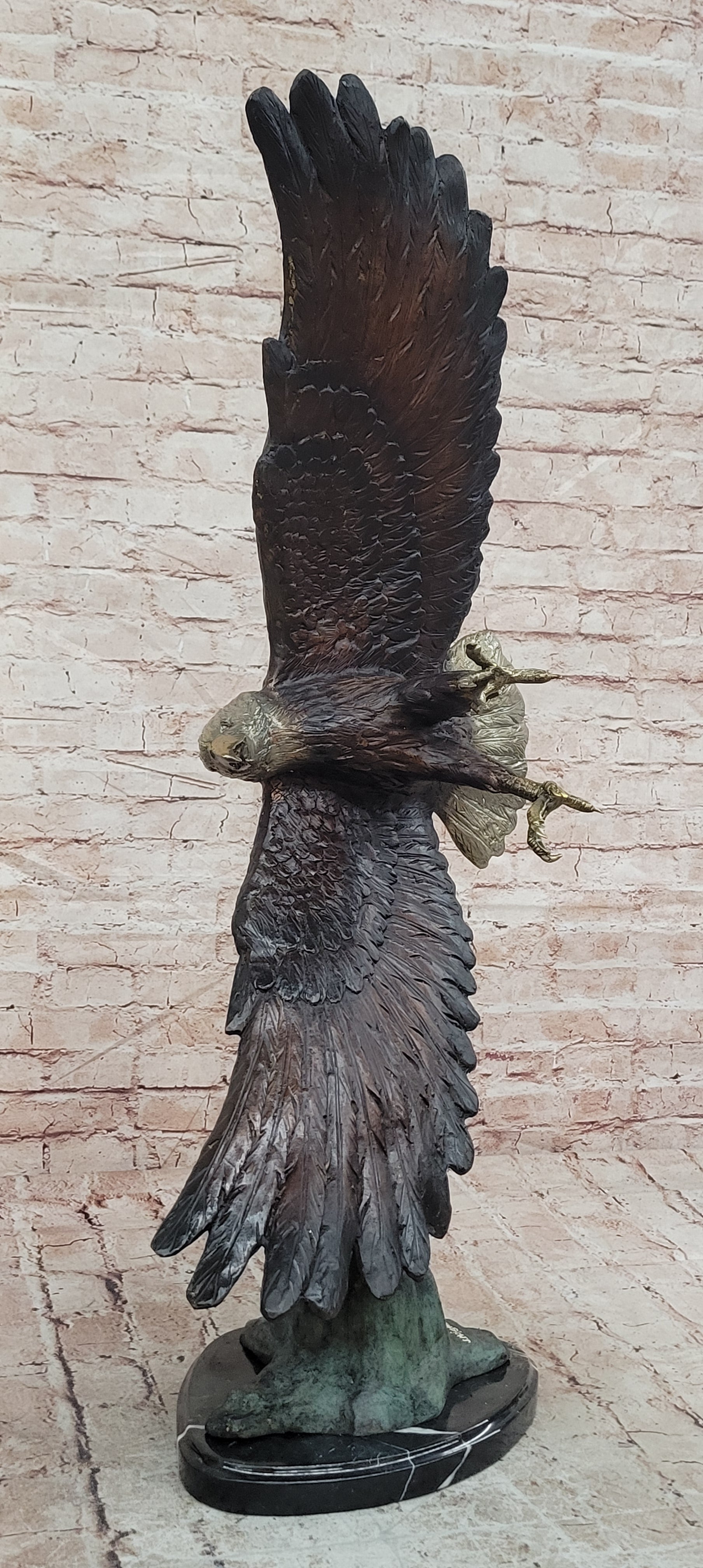 Bronze Eagle Sculpture by French  Mogniez-"Majestic Fisherman" BEAUTIFUL & HUGE!