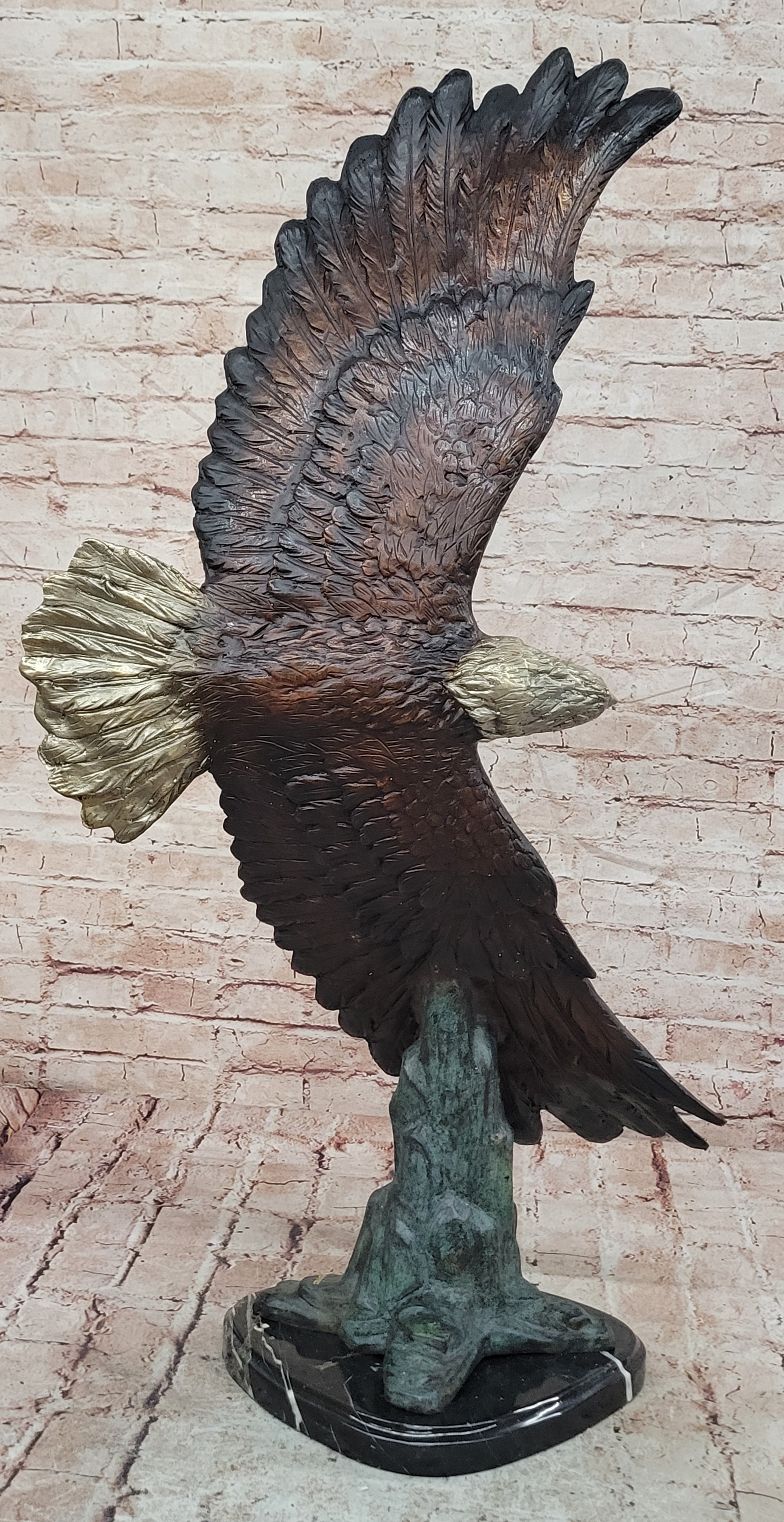 Bronze Eagle Sculpture by French  Mogniez-"Majestic Fisherman" BEAUTIFUL & HUGE!