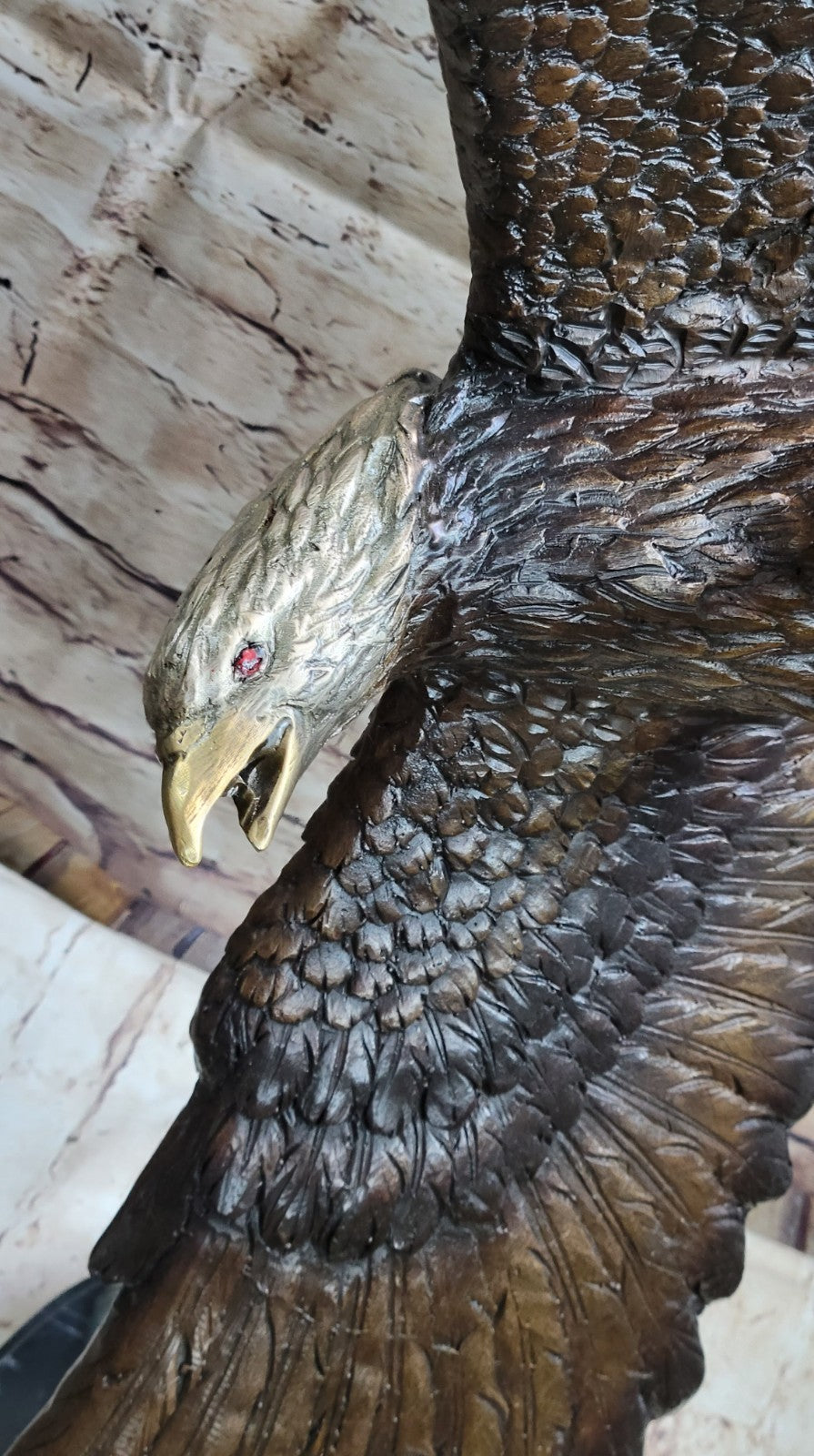 Bronze Eagle Sculpture by French  Mogniez-"Majestic Fisherman" BEAUTIFUL & HUGE!