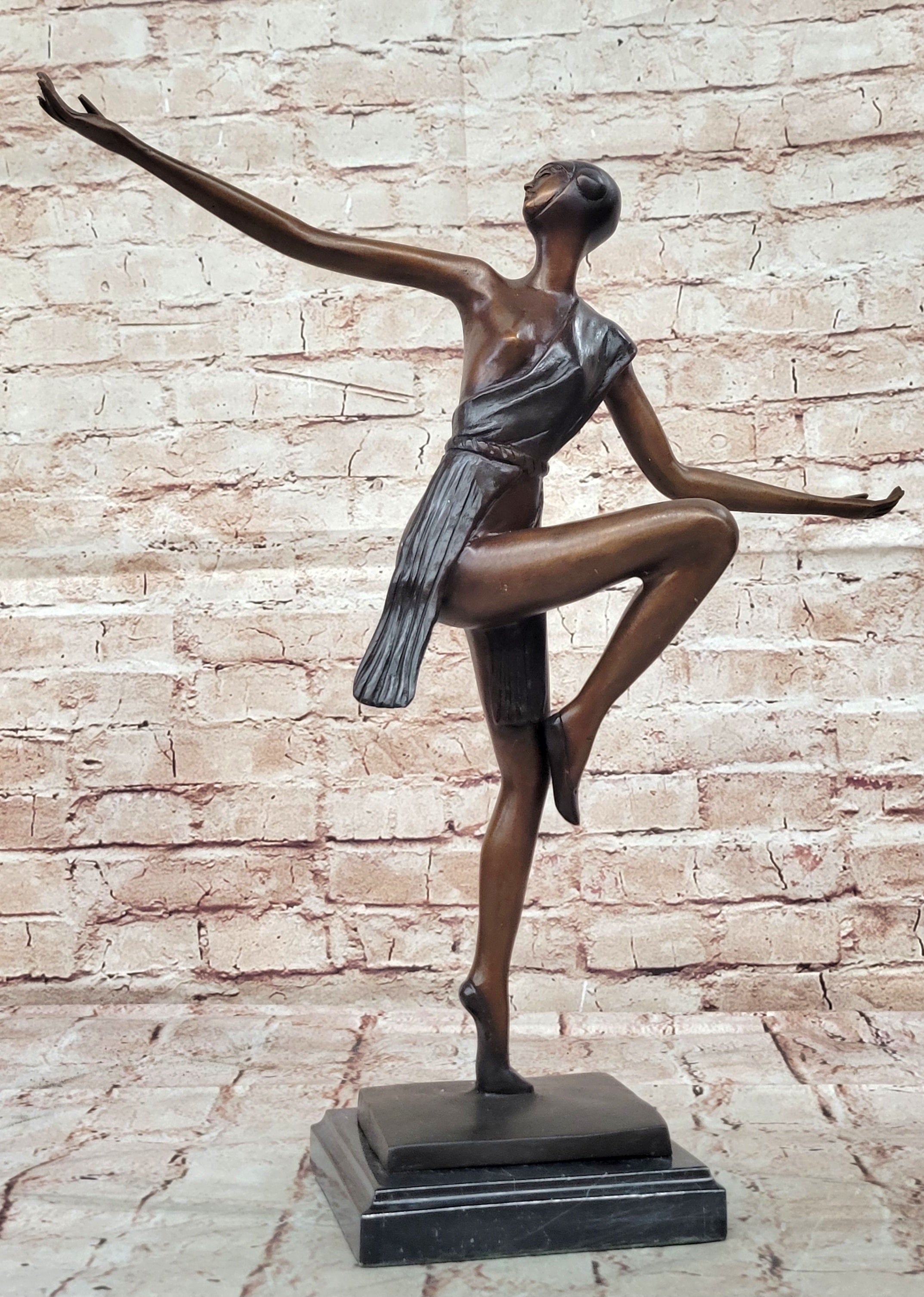 Hot Cast Bronze Dancer Statue by Collett Limited Edition Art Deco Artwork Figure