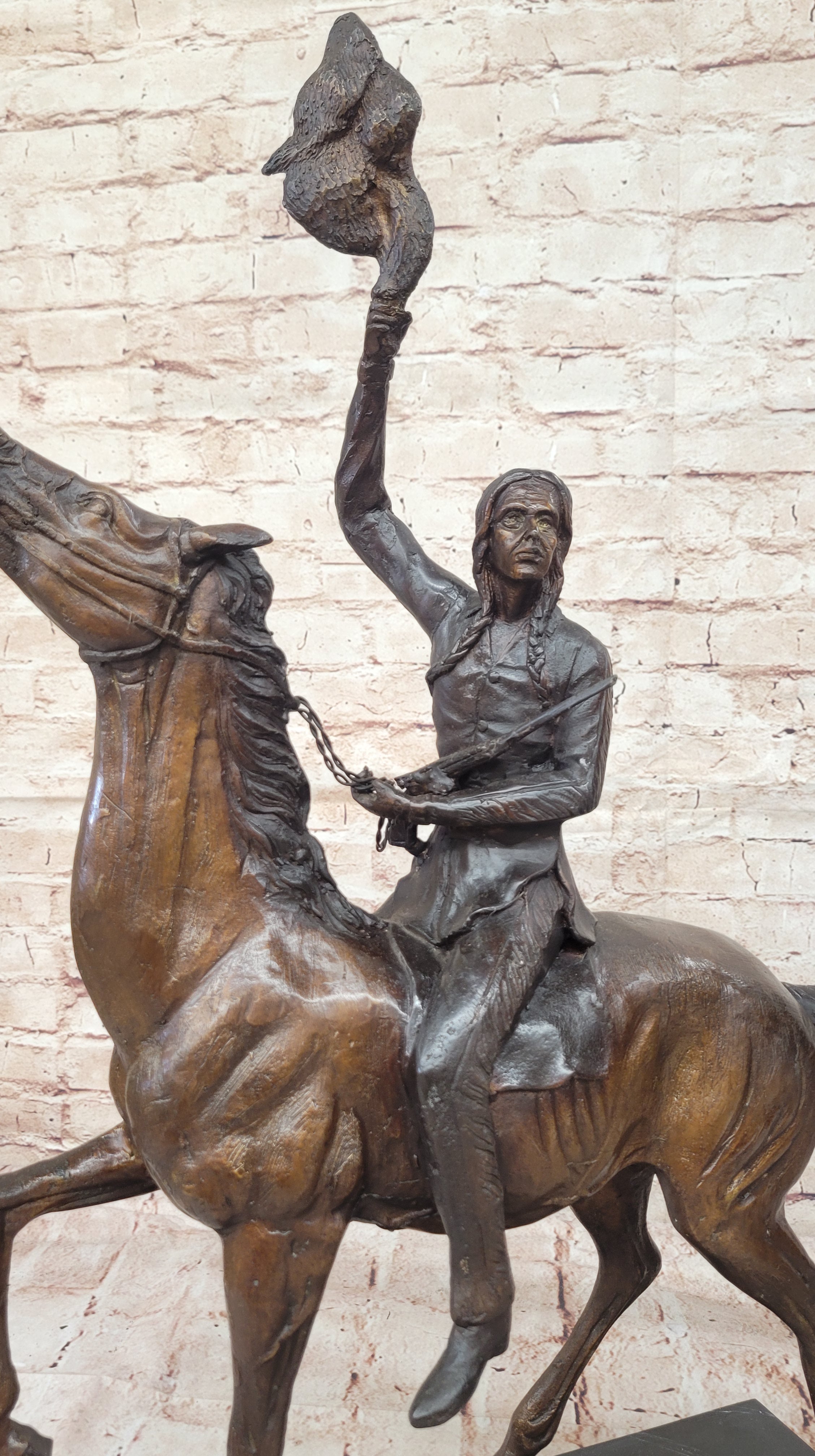 Rare Sculpture Buffalo Signal- By Frederic Remington- Reissue Lot 2650 Hand Made