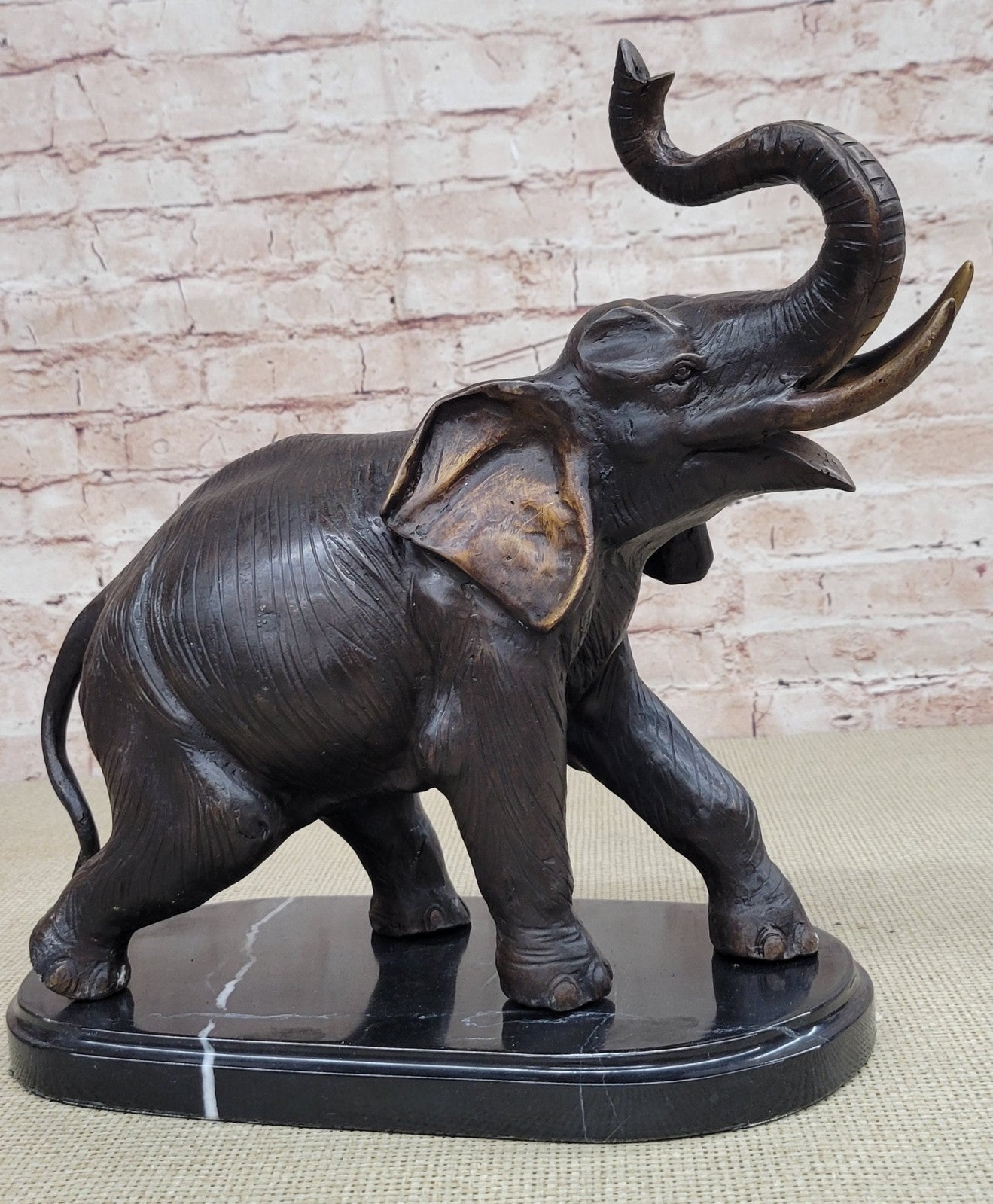Extra Large Happy Go Lucky Elephant by Moigniez Bronze Sculpture Figure Art Deco