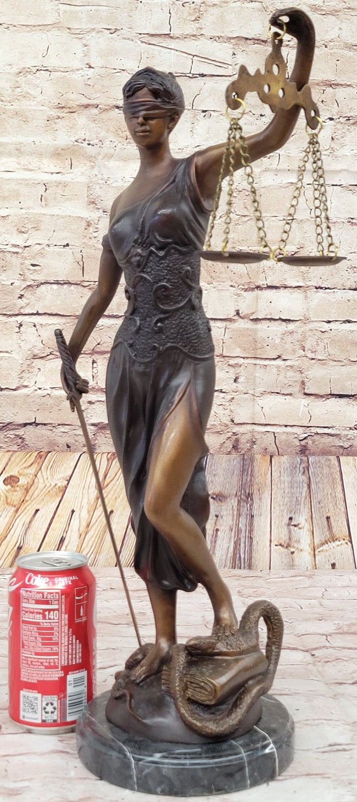 Hand Made Massive Blind Justice Law Office Decoration Bronze Sculpture Figure