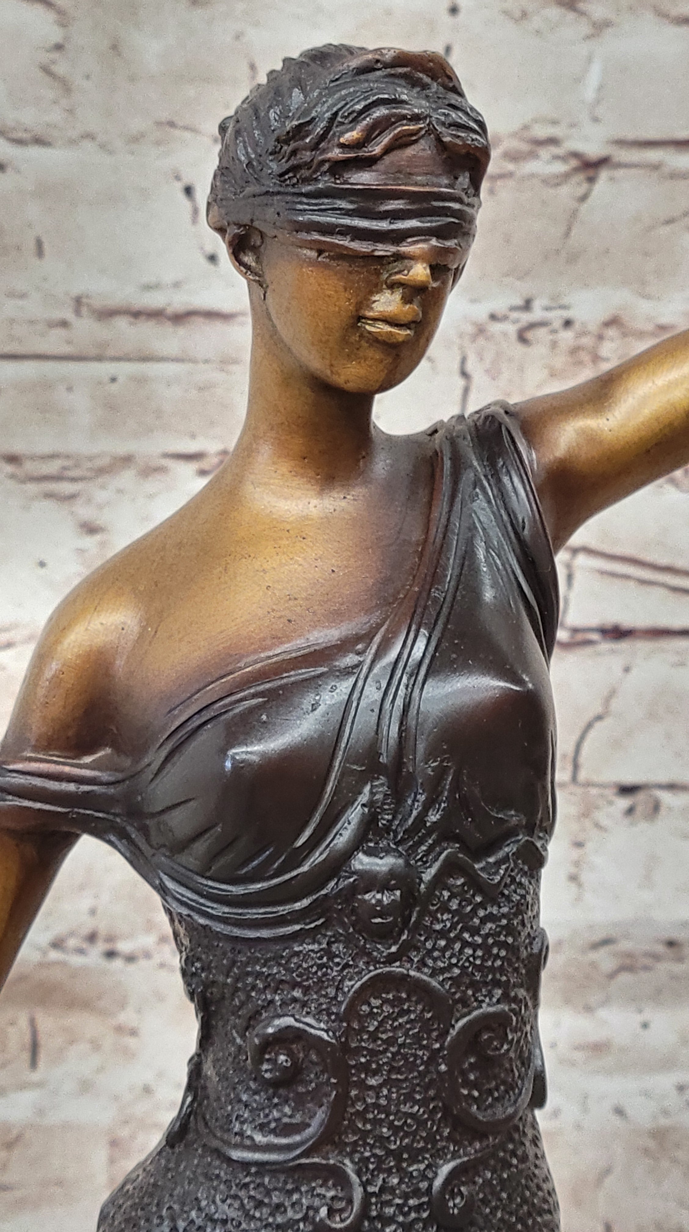 Hand Made Massive Blind Justice Law Office Decoration Bronze Sculpture Figure