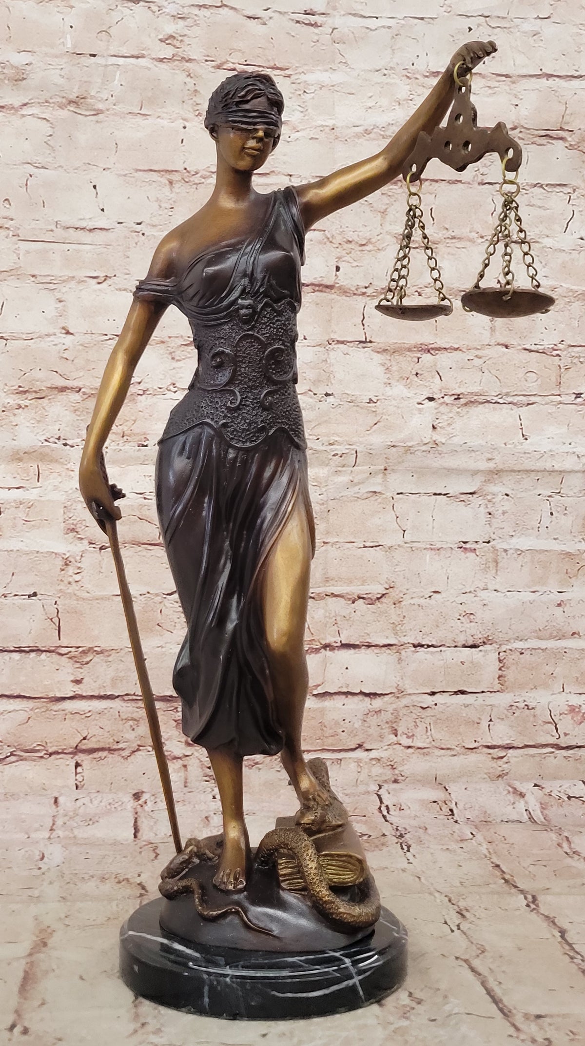 Hand Made Massive Blind Justice Law Office Decoration Bronze Sculpture Figure
