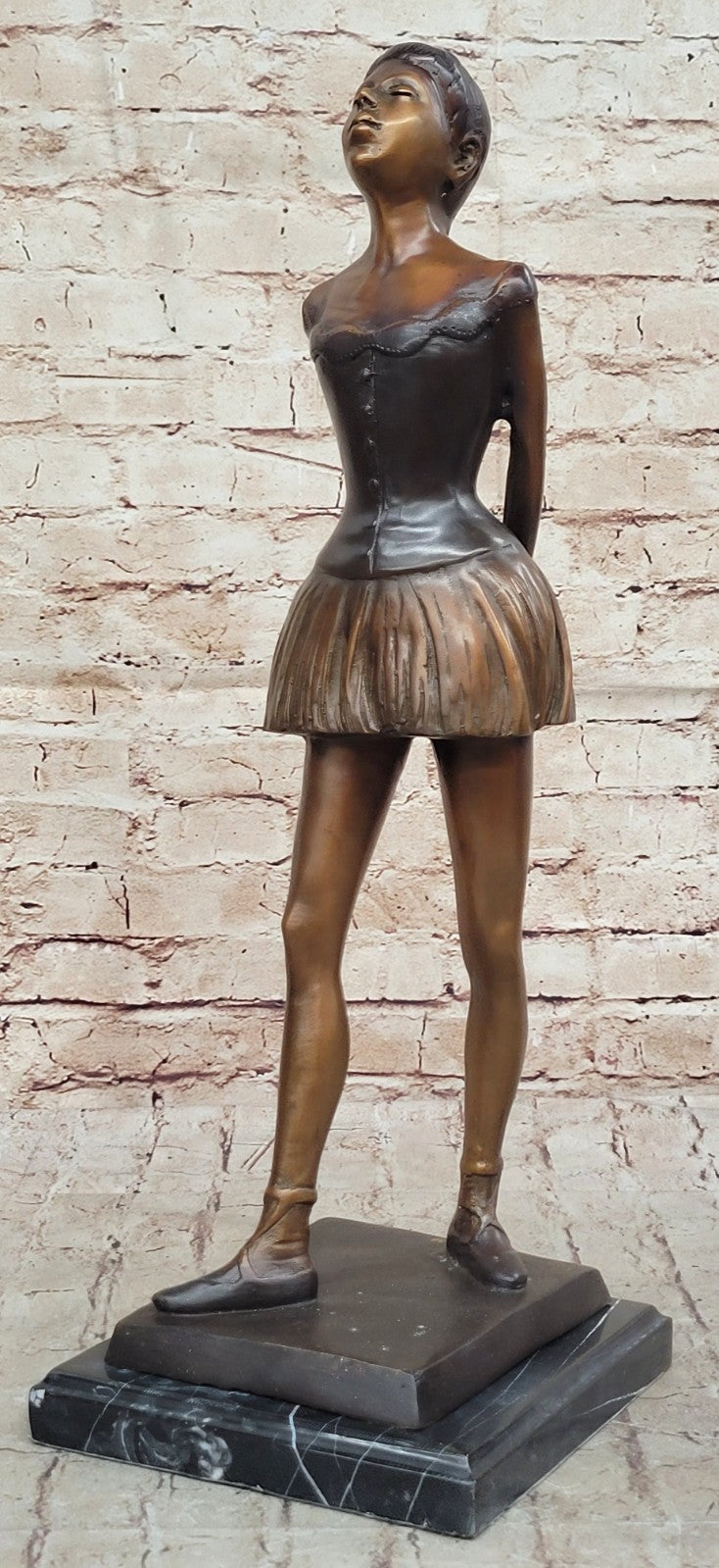 Bronze Sculpture 20.5" Tall Classic Famous Ballerina by Degas Hot Cast Figurine