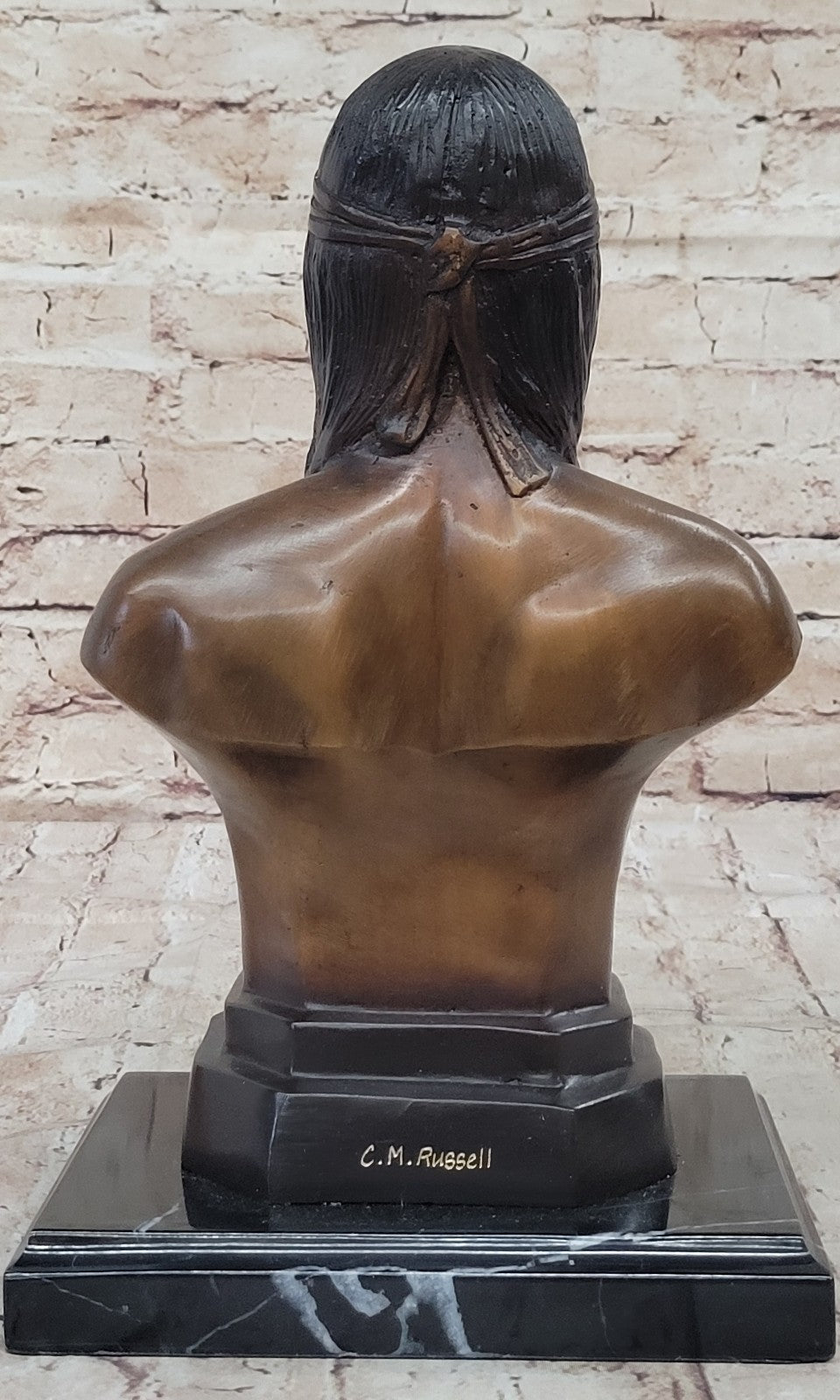 Handcrafted bronze sculpture SALE Art Bust Chief Warrior Indian American Native