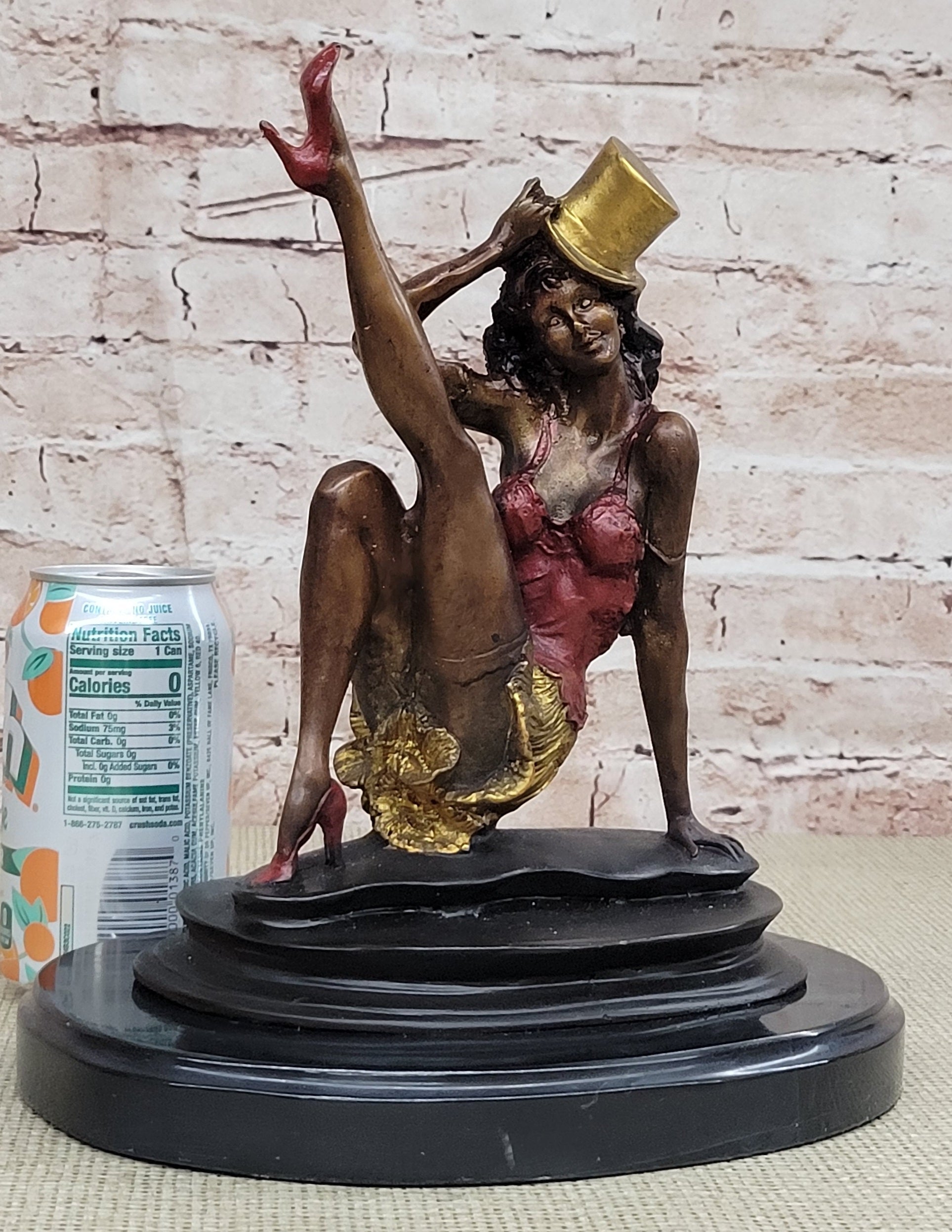 SIGNED COLLETT ART DECO JAZZ DANCER BRONZE STATUE HOT CAST HOME OFFICE FIGURINE