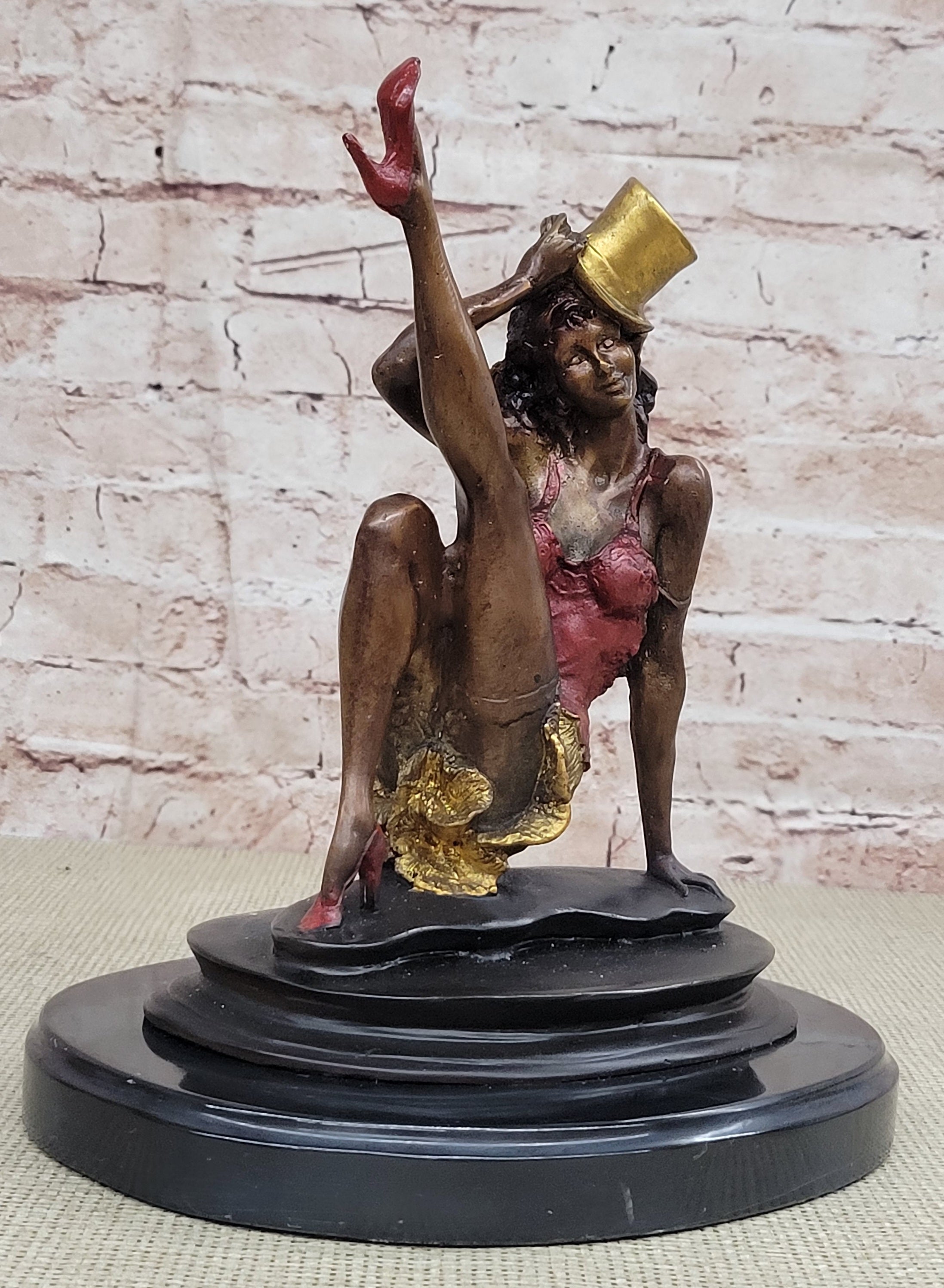 SIGNED COLLETT ART DECO JAZZ DANCER BRONZE STATUE HOT CAST HOME OFFICE FIGURINE