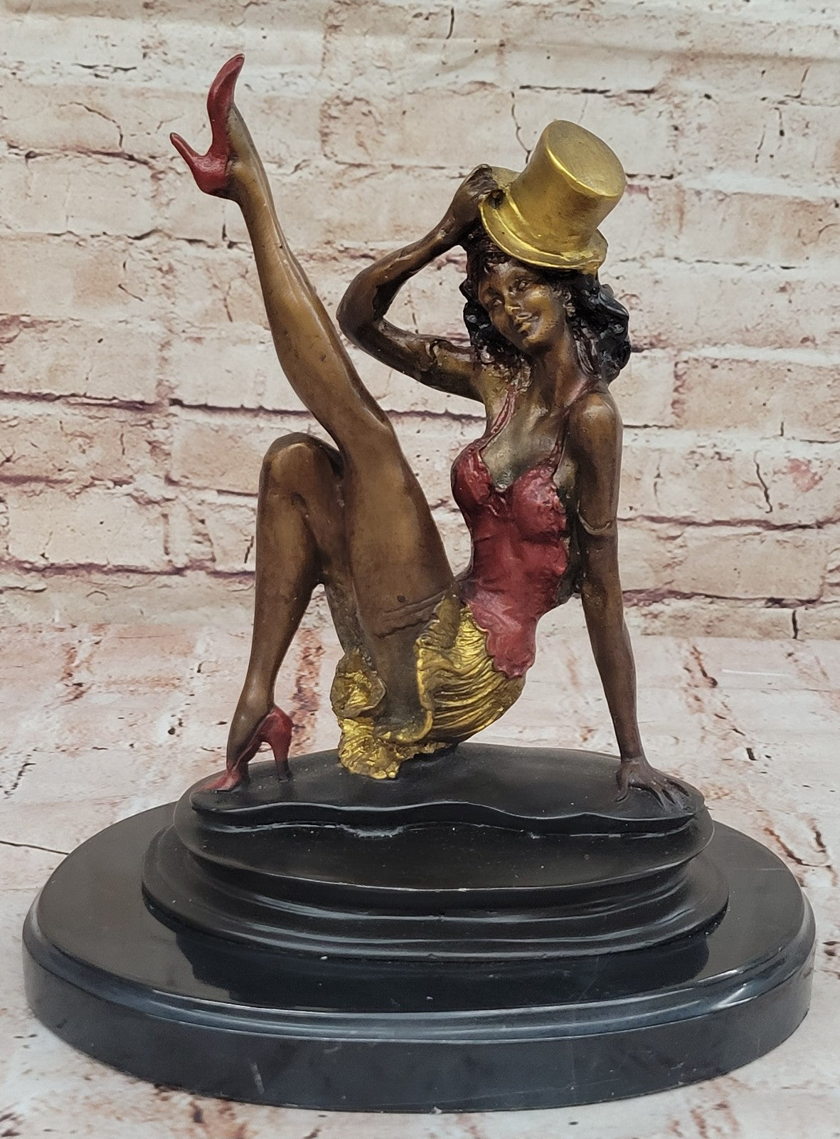 SIGNED COLLETT ART DECO JAZZ DANCER BRONZE STATUE HOT CAST HOME OFFICE FIGURINE