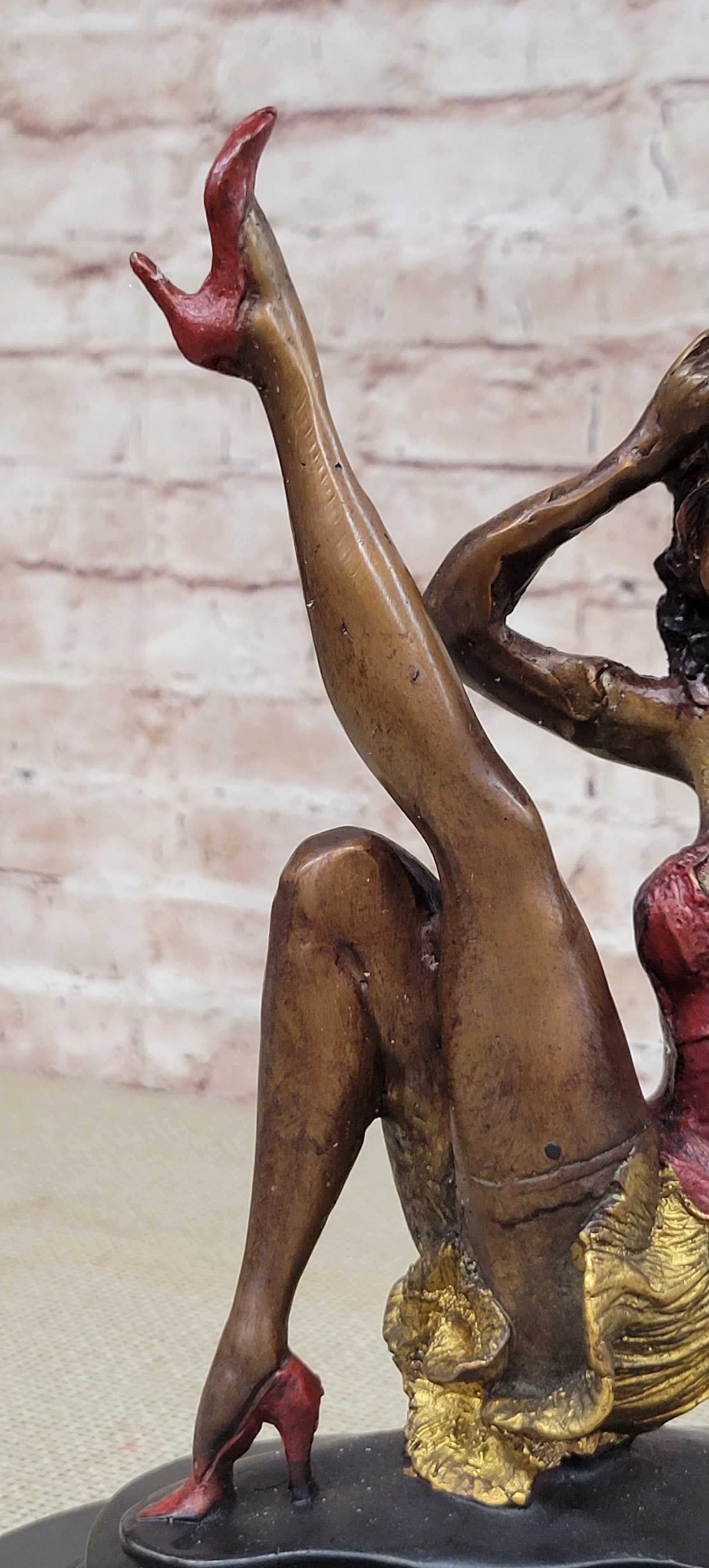 SIGNED COLLETT ART DECO JAZZ DANCER BRONZE STATUE HOT CAST HOME OFFICE FIGURINE