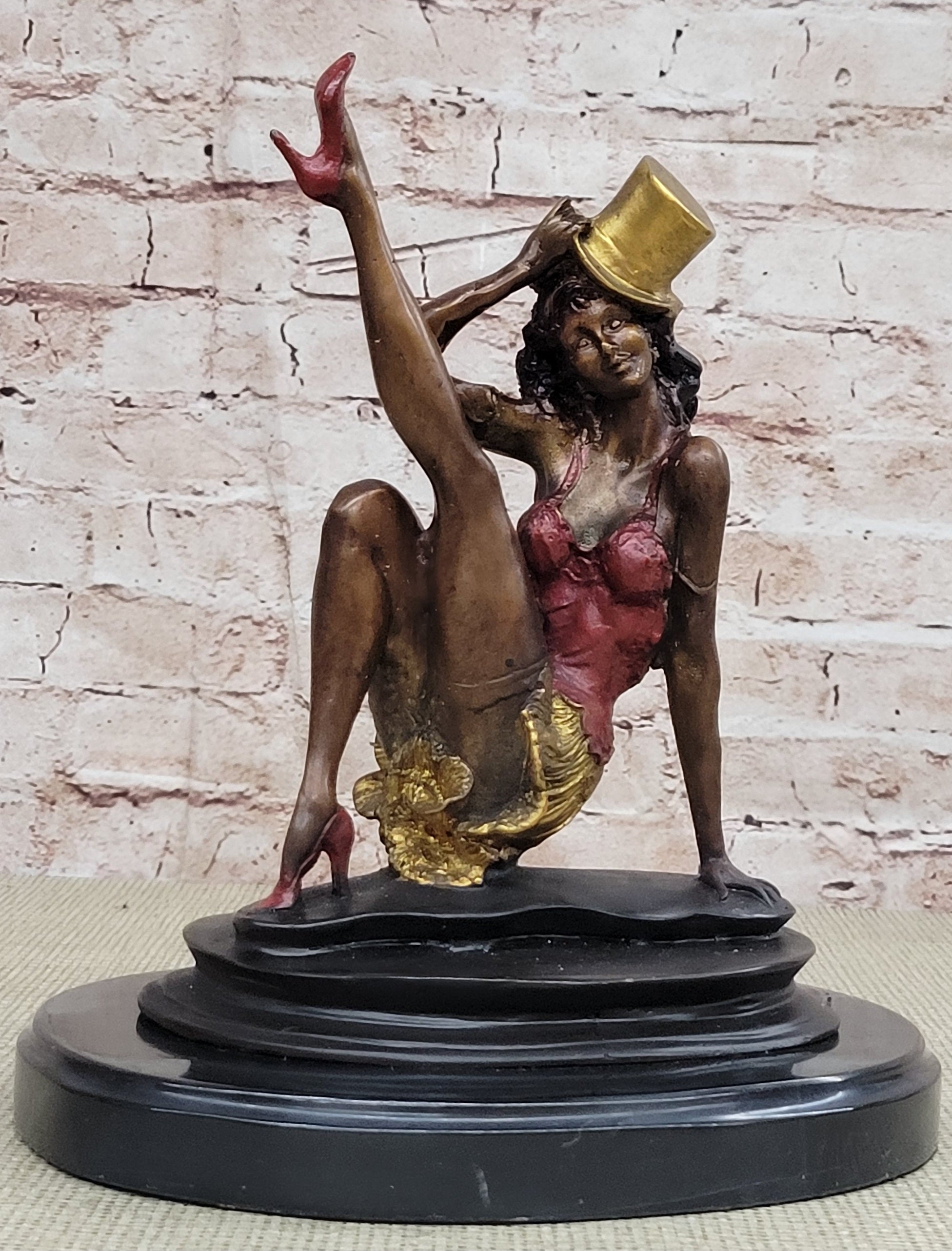 SIGNED COLLETT ART DECO JAZZ DANCER BRONZE STATUE HOT CAST HOME OFFICE FIGURINE