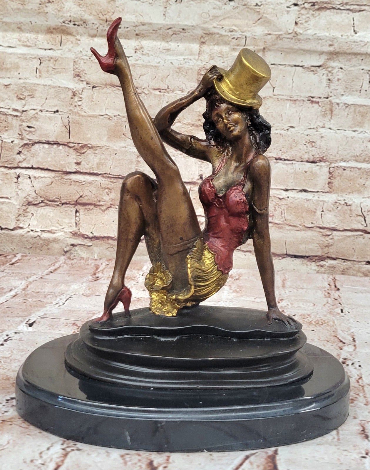 SIGNED COLLETT ART DECO JAZZ DANCER BRONZE STATUE HOT CAST HOME OFFICE FIGURINE