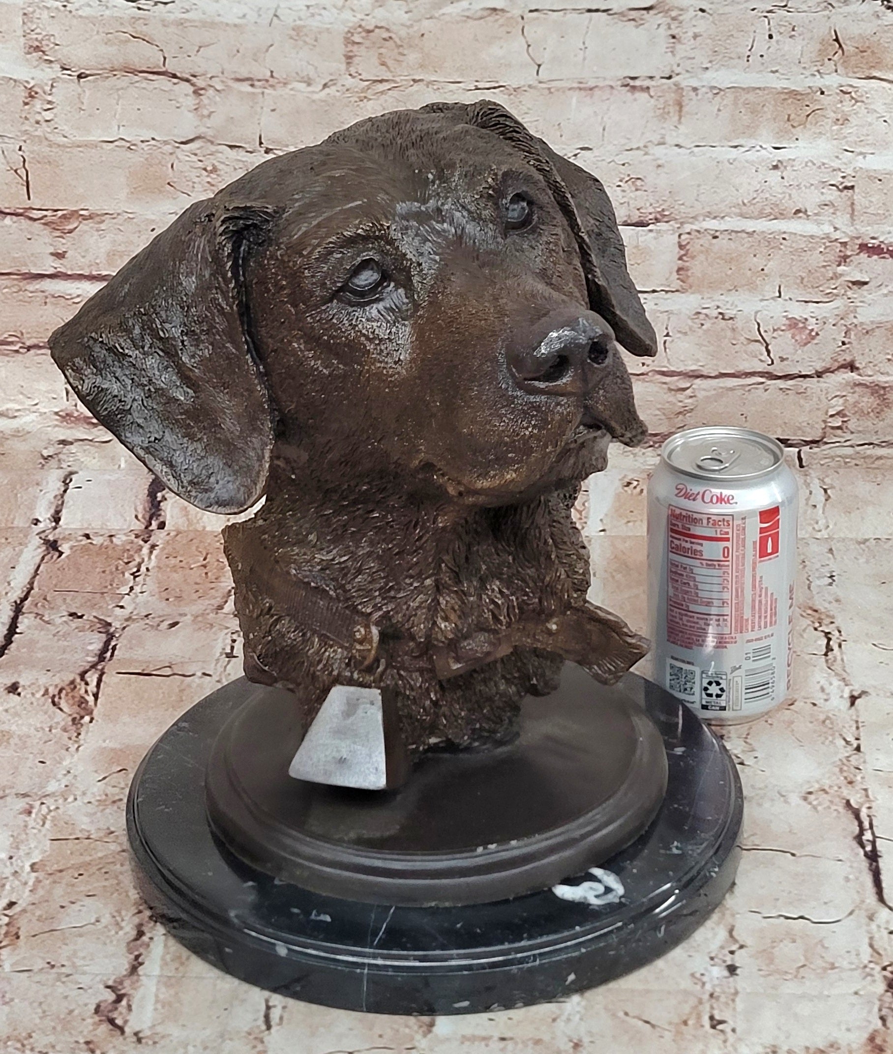 Collectible Bronze Sculpture Golden Retriever Handcrafted Bust Home Decor Figure