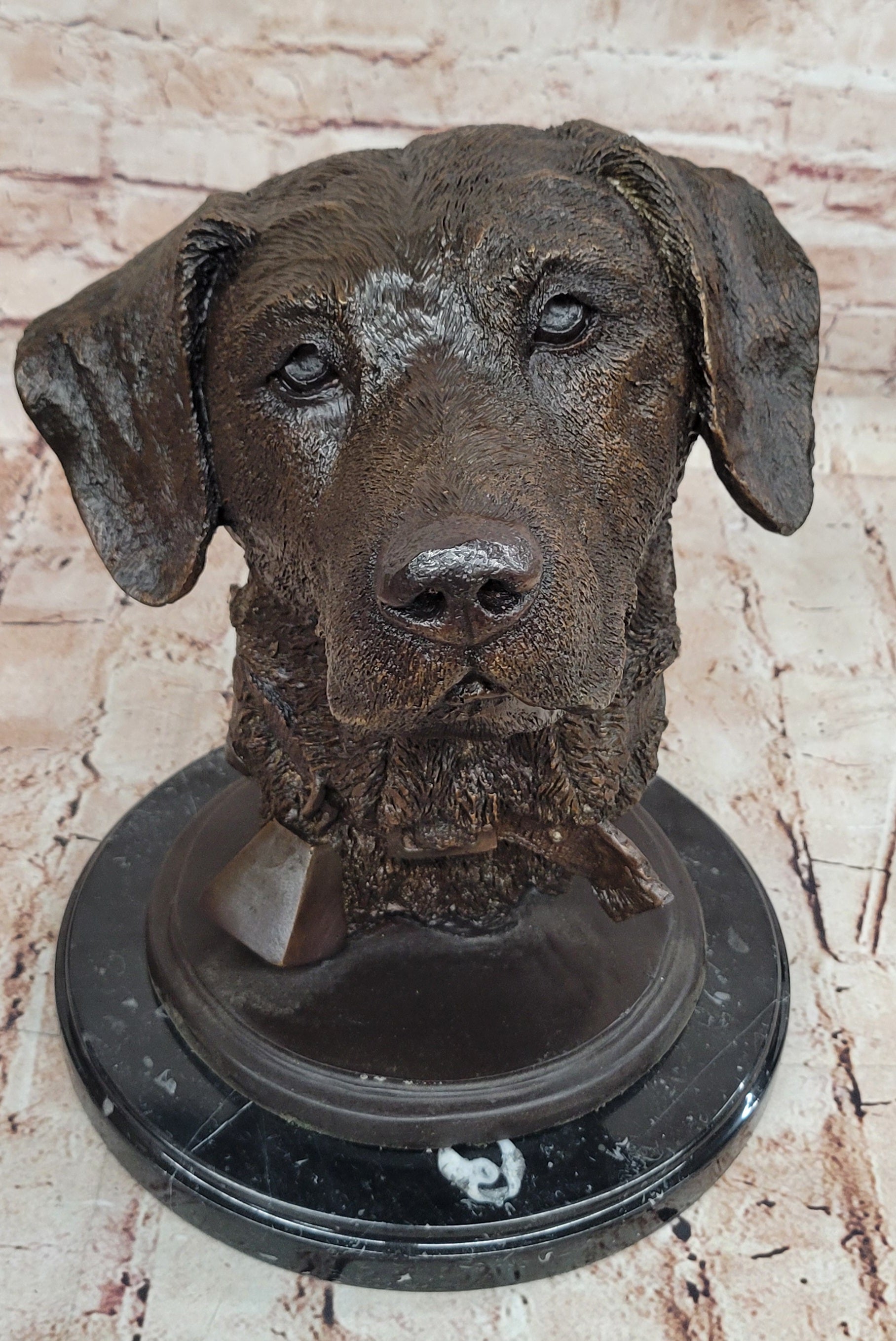 Collectible Bronze Sculpture Golden Retriever Handcrafted Bust Home Decor Figure