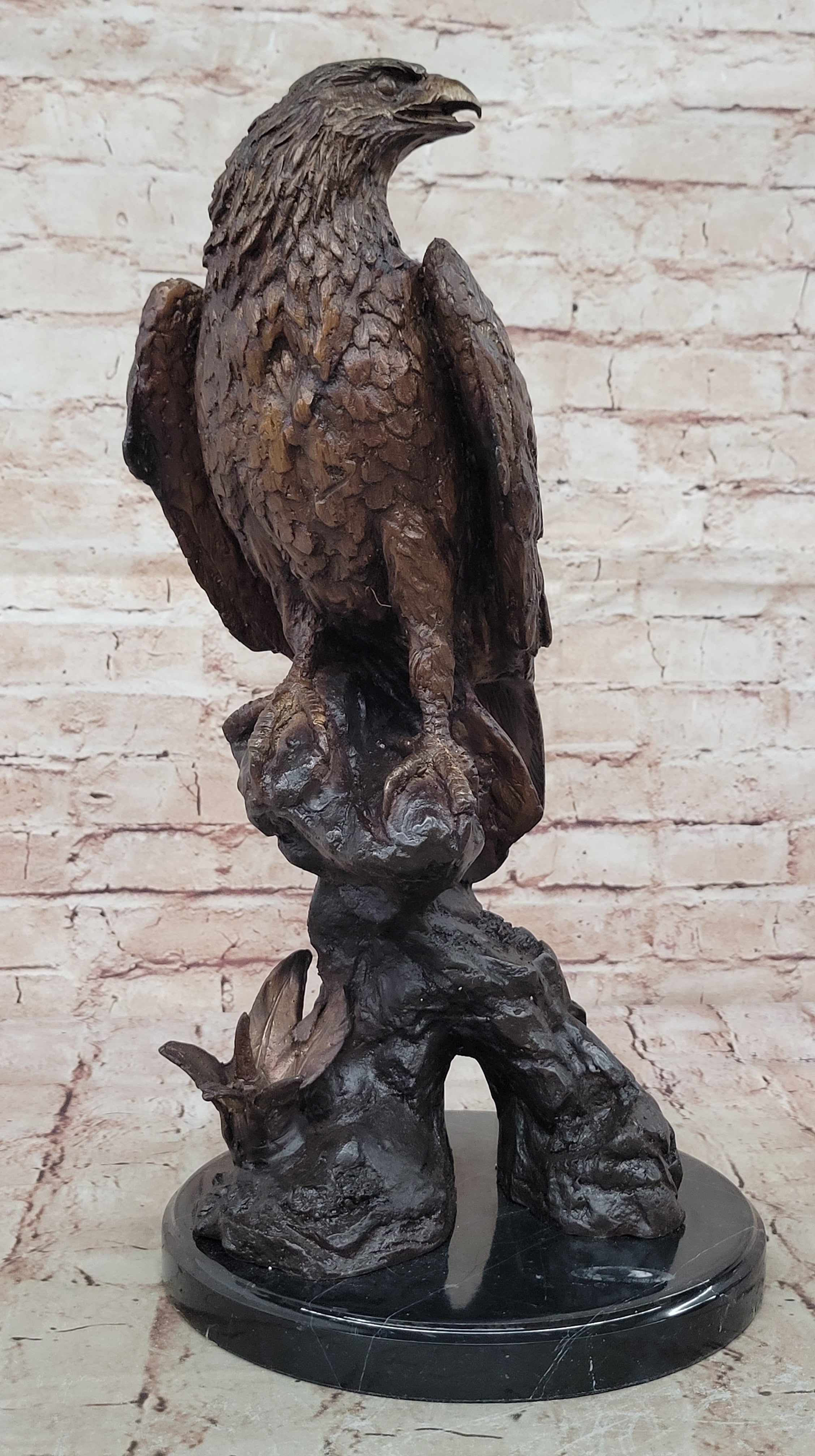 European Design Finery Eagle Flight Quality Lost Wax Bronze Statue Hand Made Art