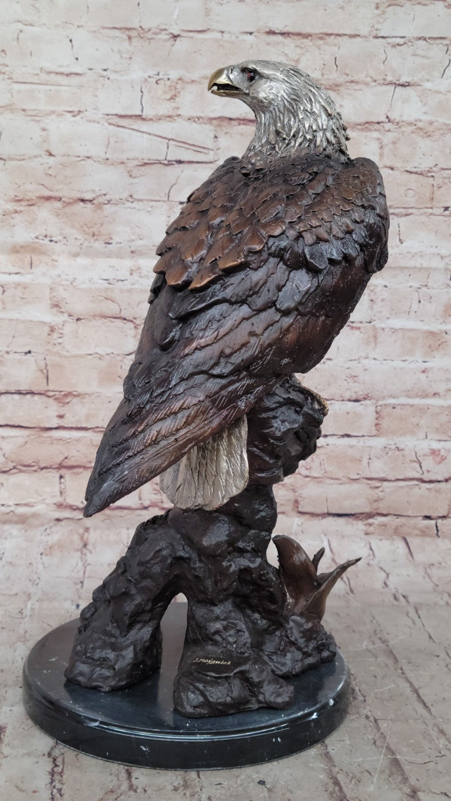 VINTAGE BRONZE EAGLE STATUE SCULPTURE BY JULES MOIGNIEZ SIGNED HOT CAST STATUE