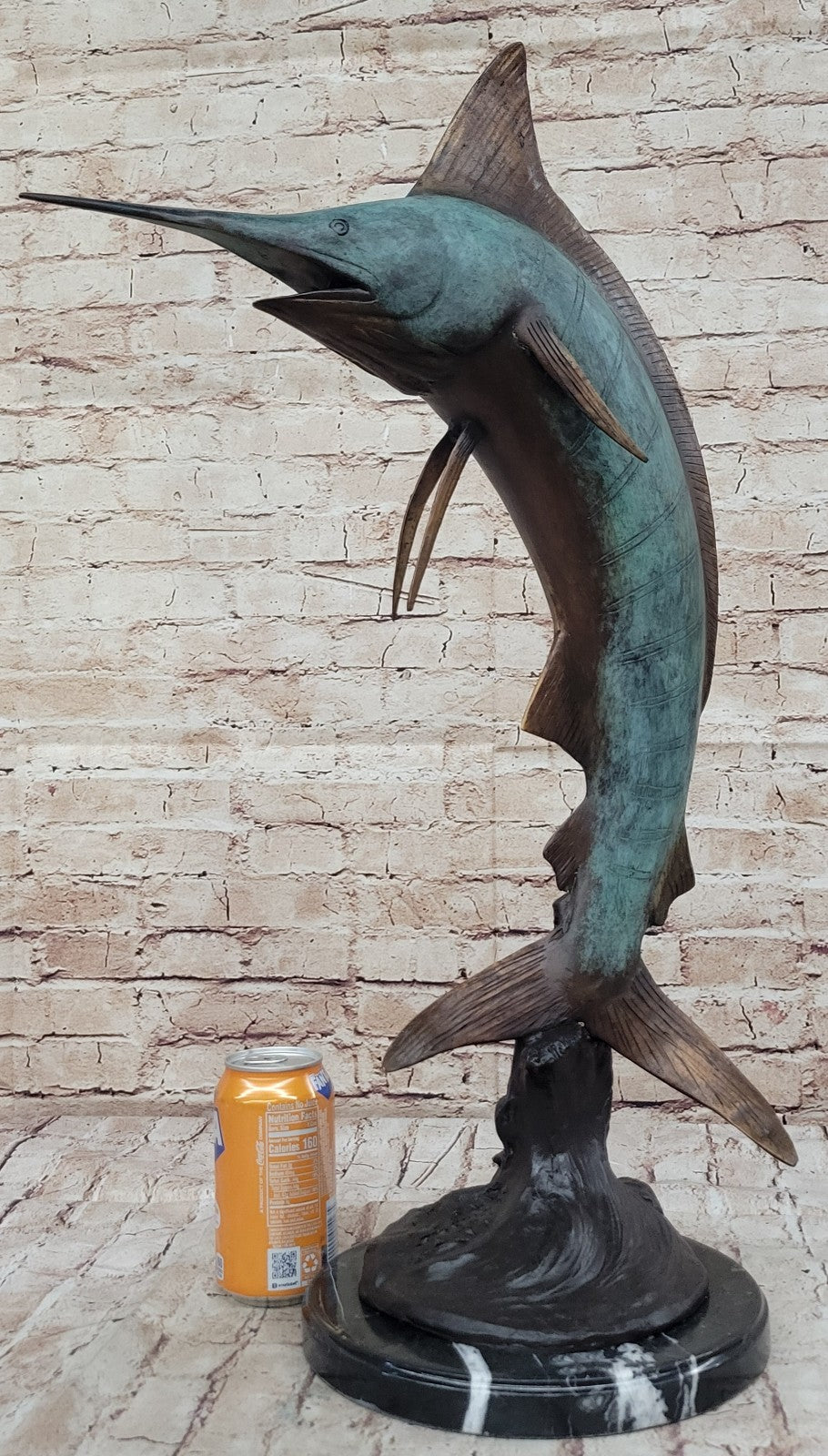 SIGNED MARIUS COLLECTORS EDITION SWORD FISH SEA OCEAN BRONZE STATUE SCULPTURE