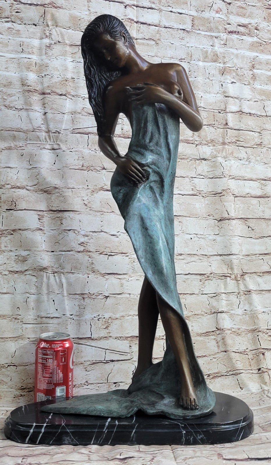 Original Hot Cast Bronze Nude Lady - Elegant Female Figurine - Signed Erotic Artwork Statue