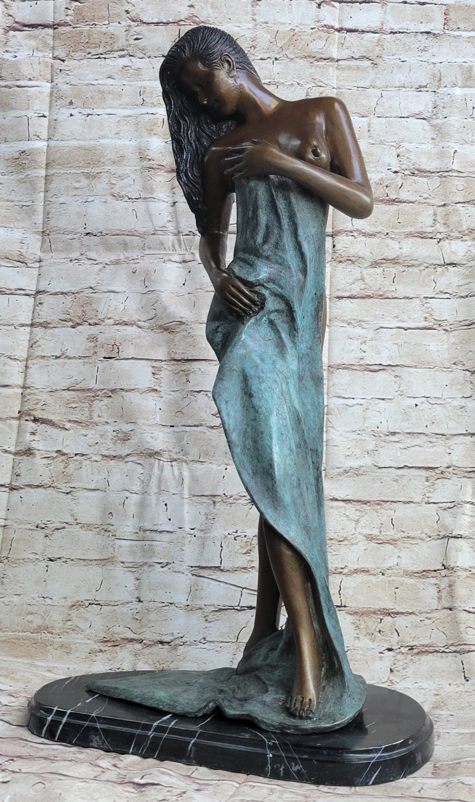 Original Hot Cast Bronze Nude Lady - Elegant Female Figurine - Signed Erotic Artwork Statue
