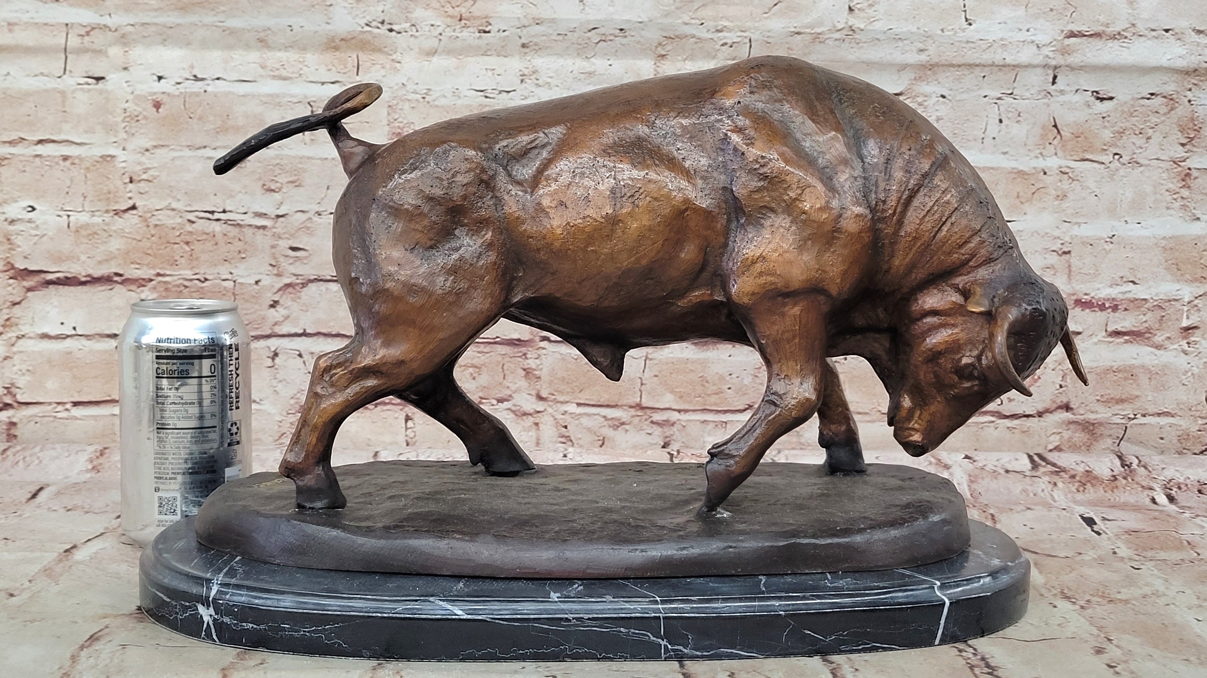 BRONZE BULL Wall St LARGE SIZE MONU Rodeo Ranch Mascot PBR TORO beef steak knife